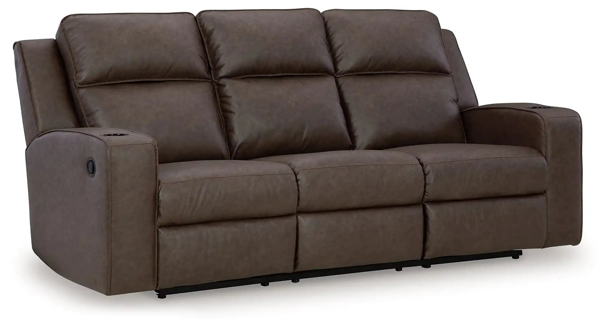 Lavenhorne - Rec Sofa W/Drop Down Table - Granite - Best Buy Furniture