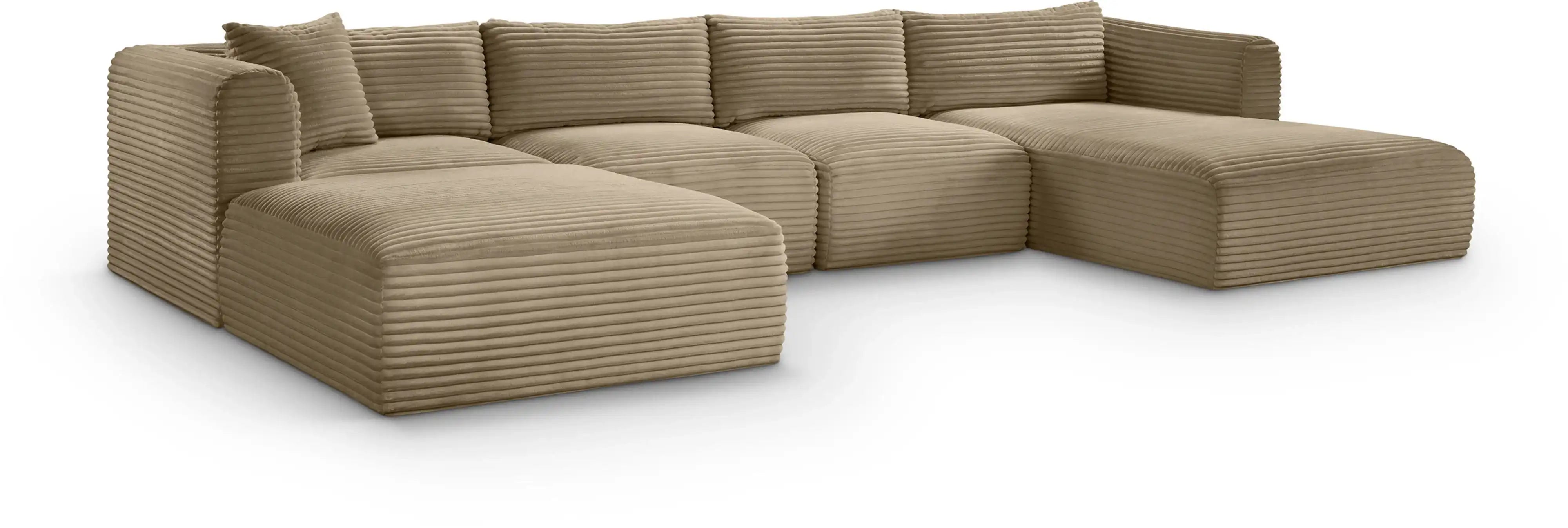 Shaggy - Fabric 5 Piece Modular Sectional With Chaise And Ottoman - Best Buy Furniture