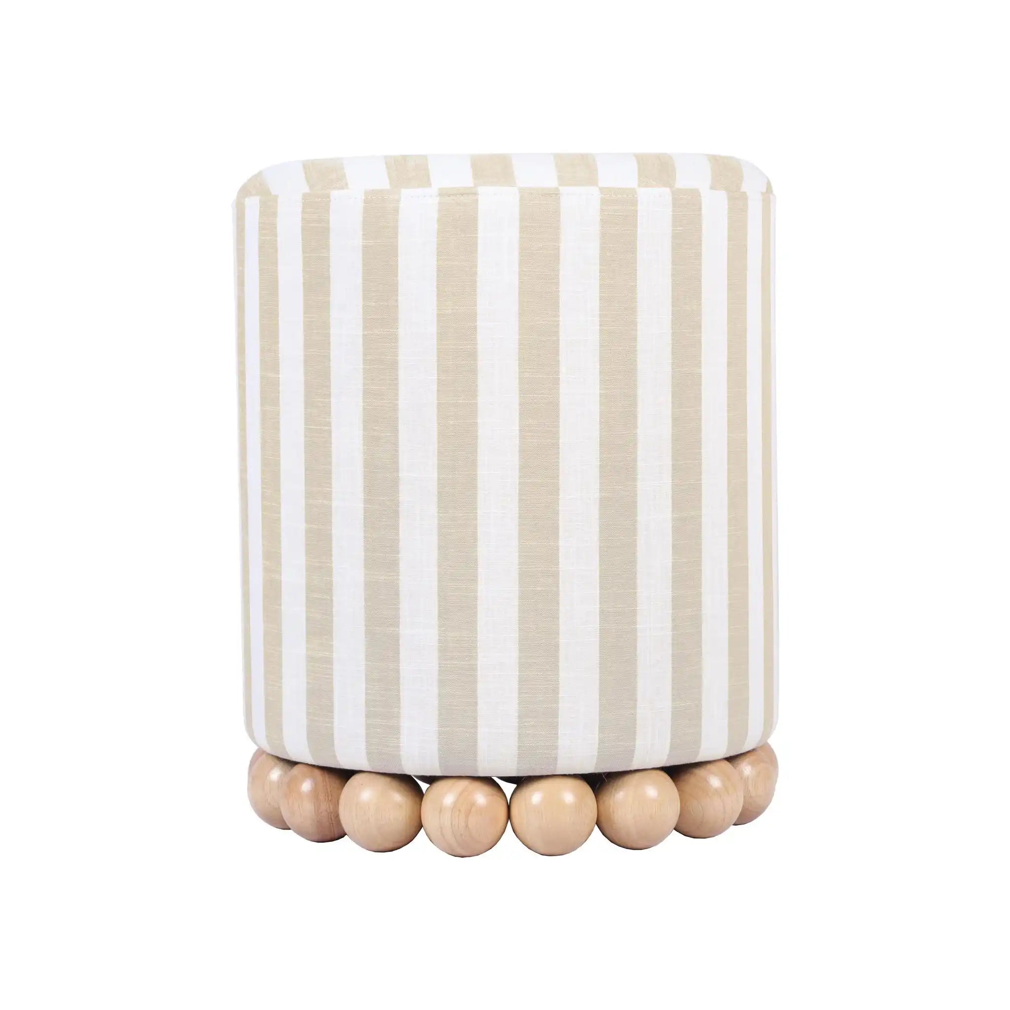 Dex - Striped Linen Ottoman