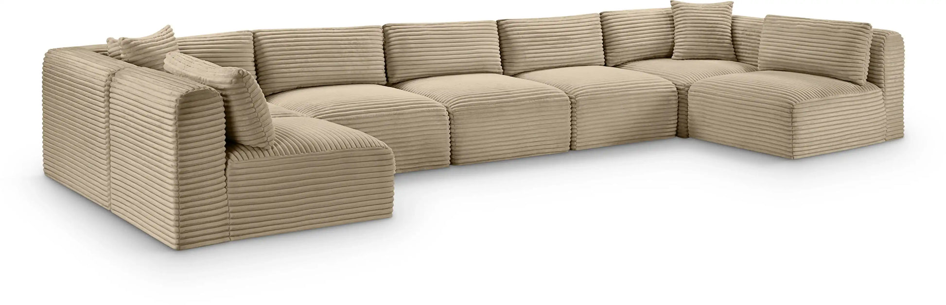Shaggy - Fabric 7 Piece Modular U-Shaped Armless Sectional - Best Buy Furniture
