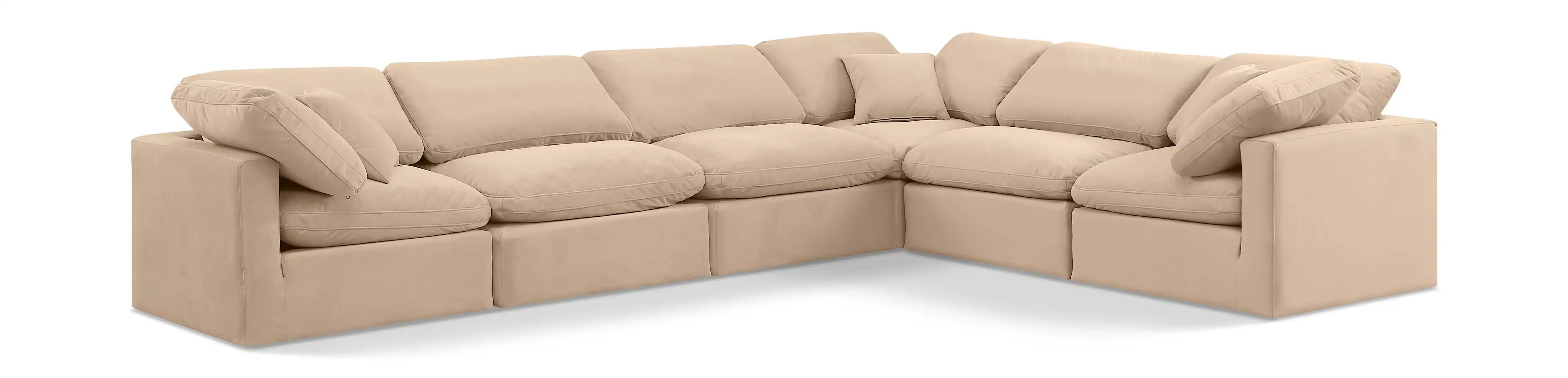 Indulge - Velvet 6 Piece Modular Corner Sectional - Best Buy Furniture