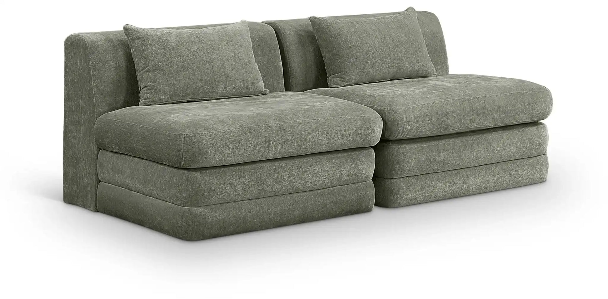 Stellar - 2 Piece 76" Upholstered Modular Armless Loveseat - Best Buy Furniture