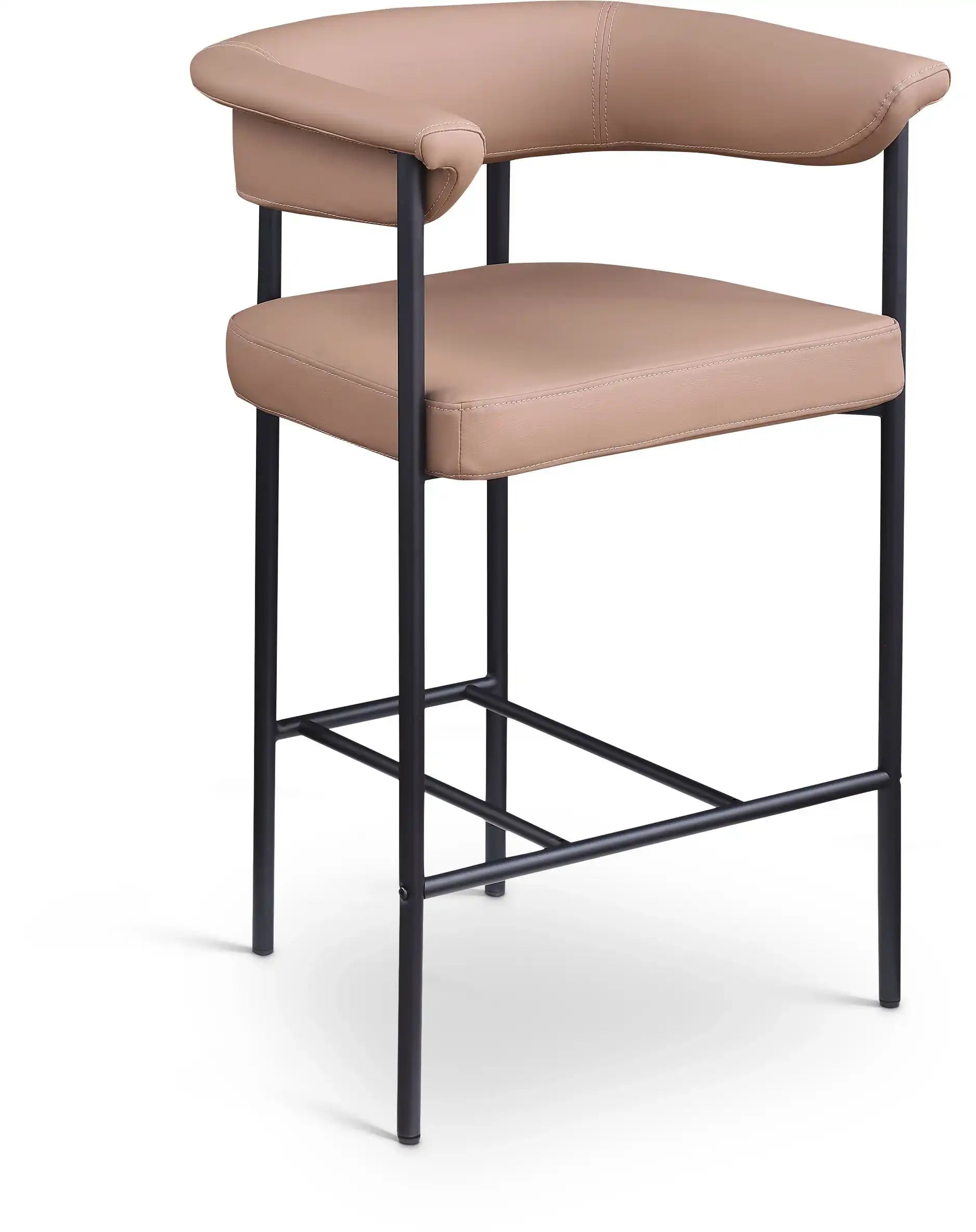 Malin - Faux Leather Counter Stool (Set of 2) - Tan - Best Buy Furniture