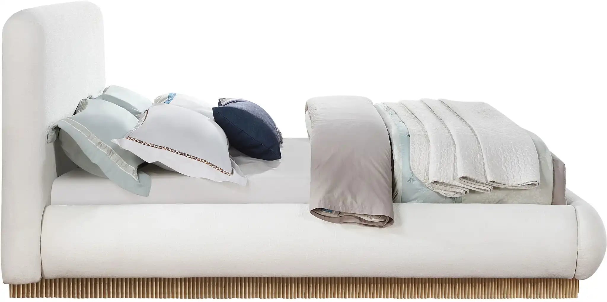 Rigby - Linen Bed With Natural Base