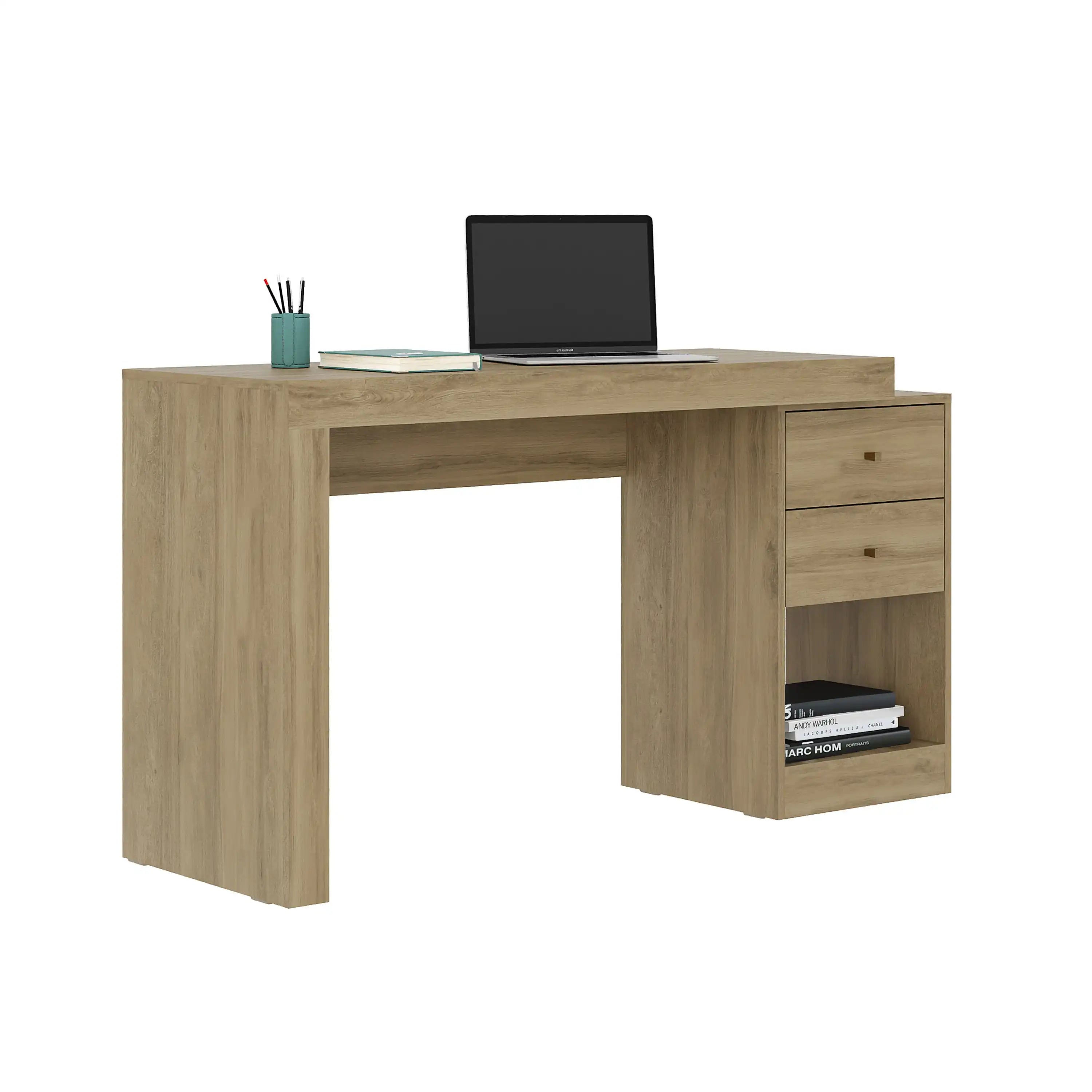 Techni Mobili Expandable Home Office Desk, Pine - Best Buy Furniture