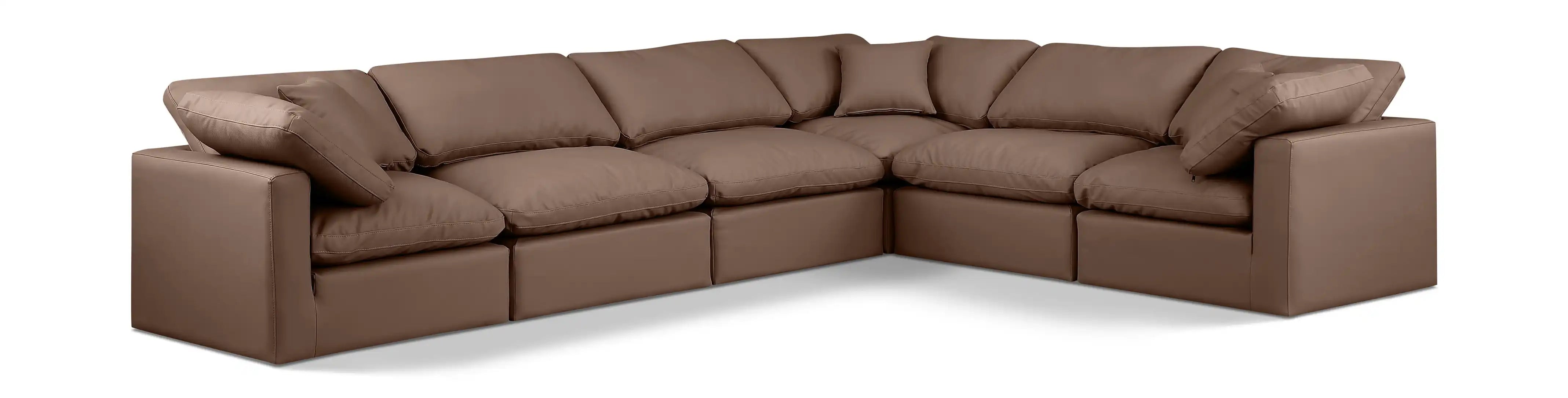Indulge - Faux Leather 6 Piece Modular Corner Sectional - Best Buy Furniture