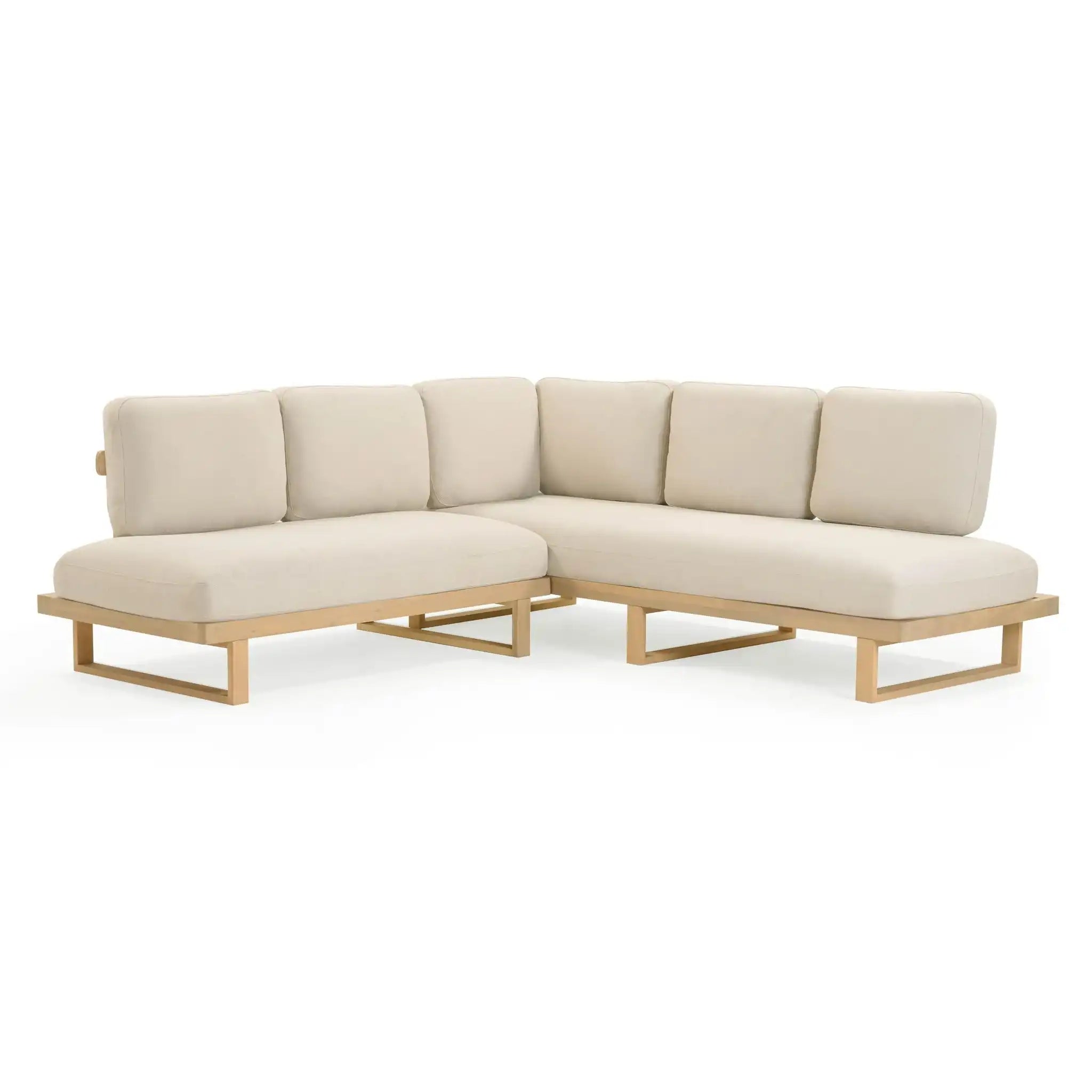 Evan - Outdoor L-Sectional - Cream - Best Buy Furniture