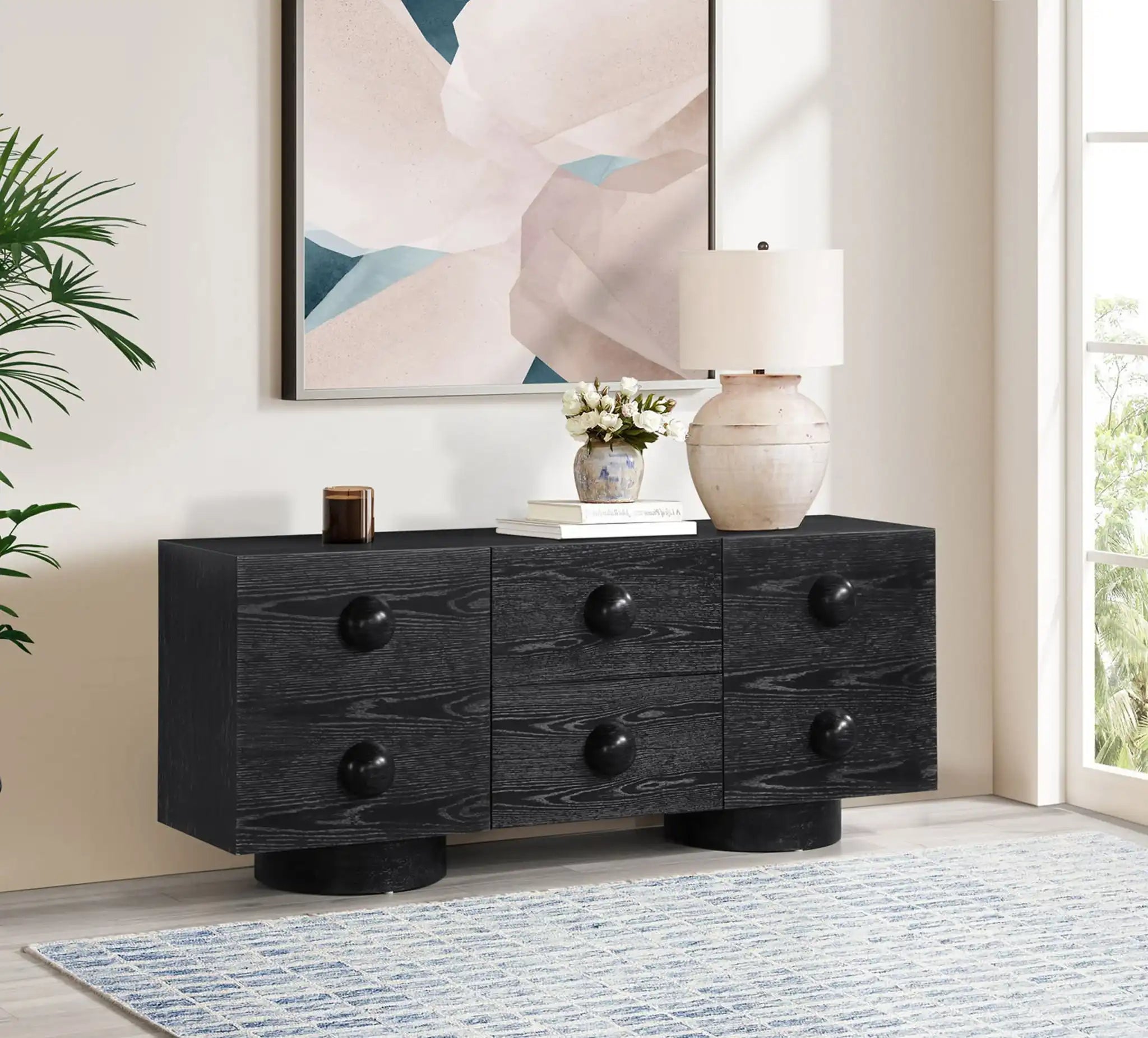 Bubble - Rubberwood with Oak Veneer Sideboard / Buffet