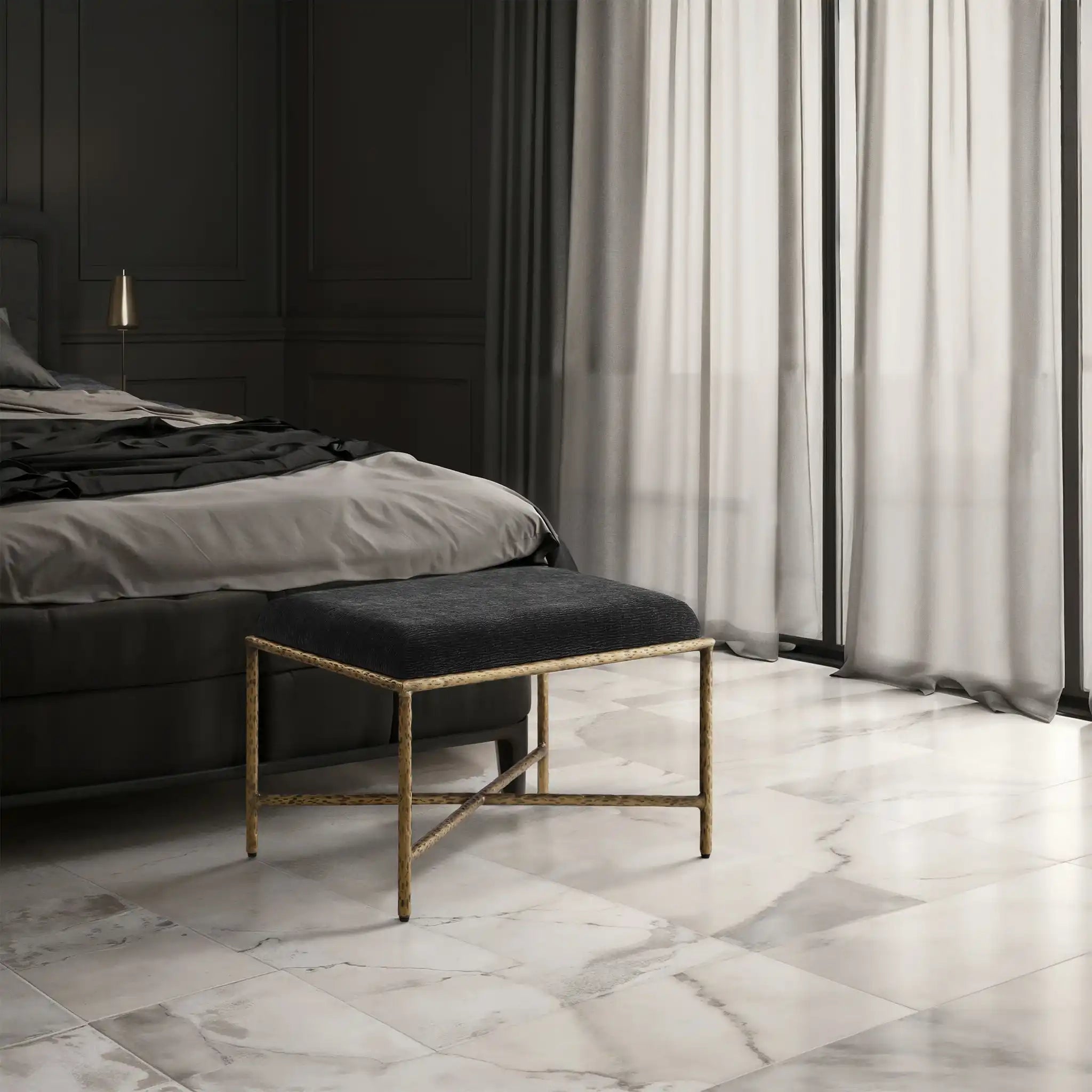 Valley - Bench With Gold Frame