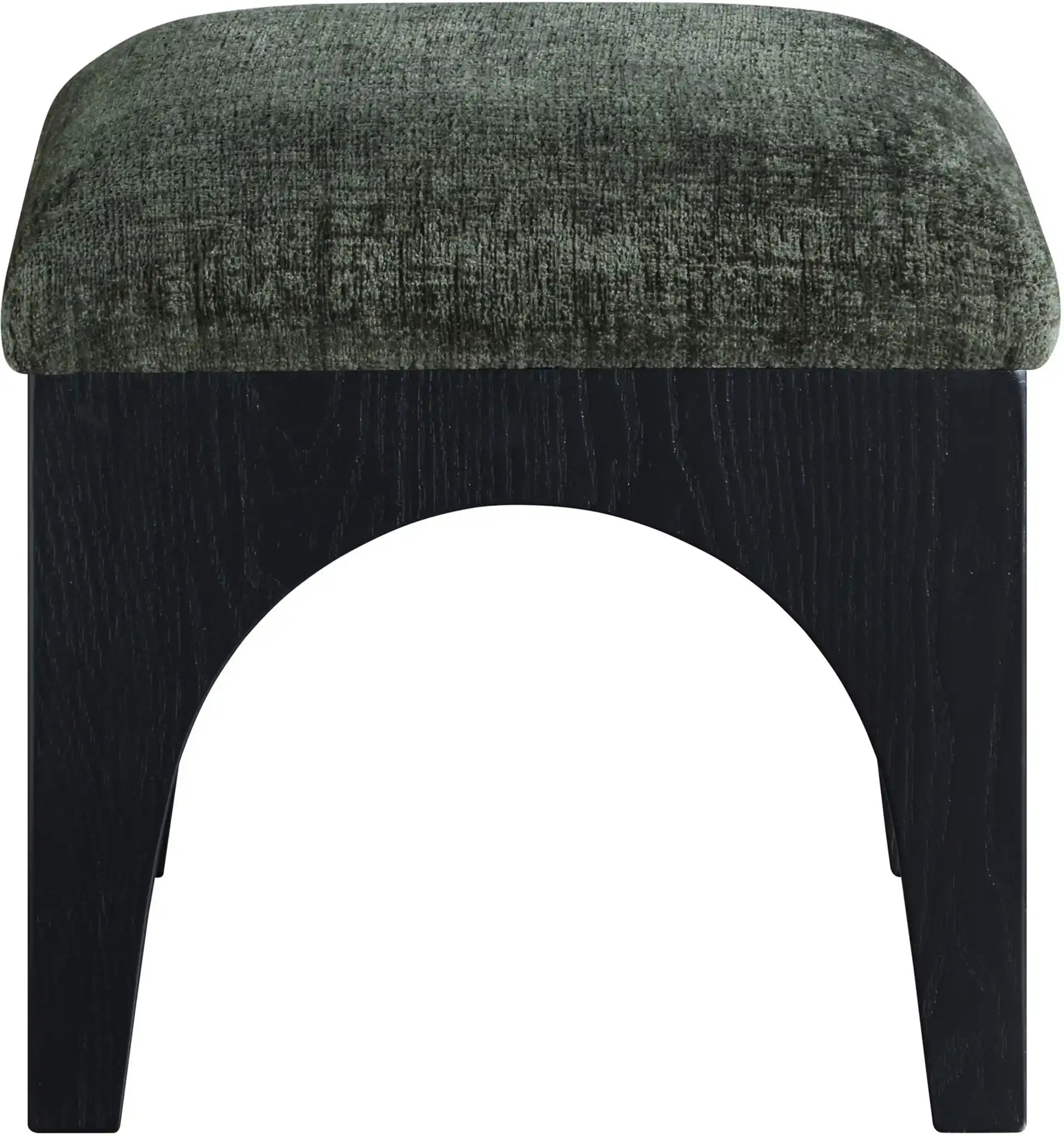Lawson - Chenille Fabric Ottoman - Black Base