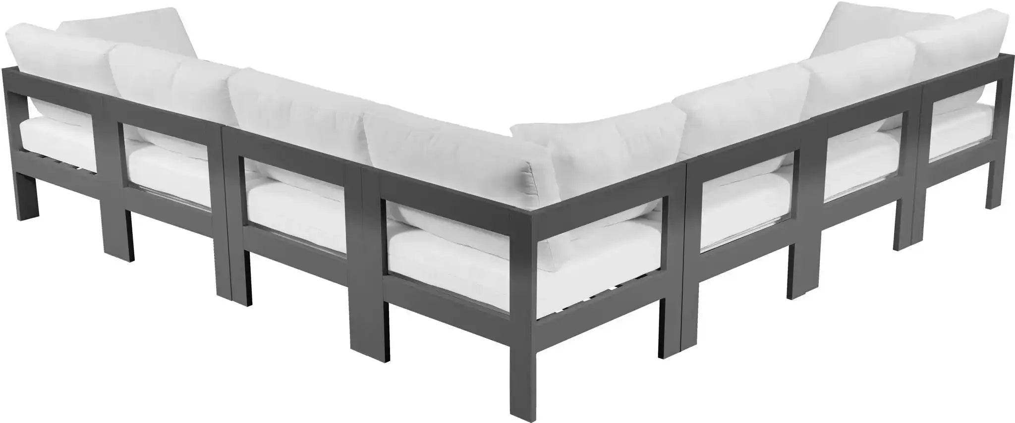 Nizuc - Outdoor Patio 7 Piece Modular Sectional With Gray Frame