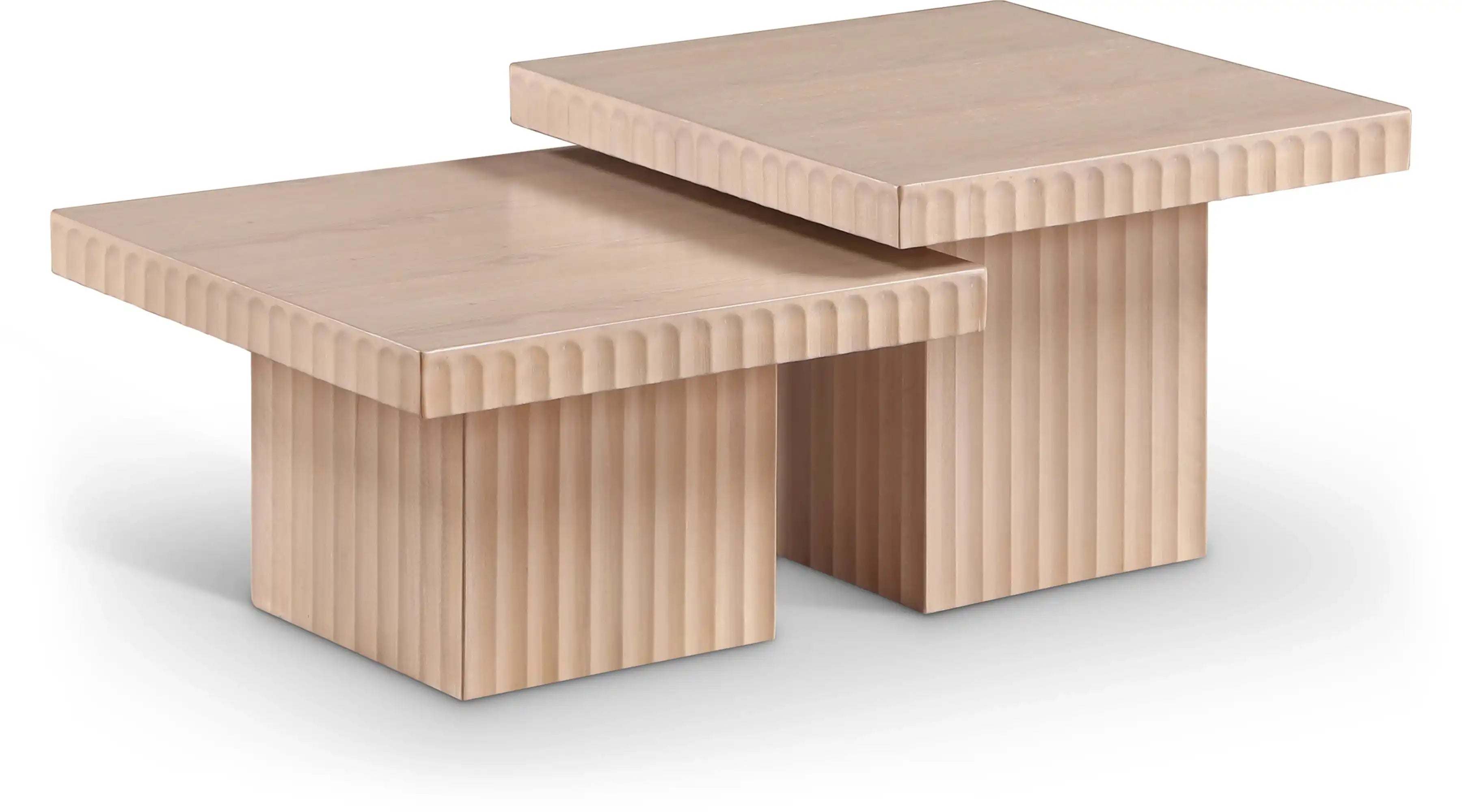 Spencer - 15" Oak Veneer 2 Piece Coffee Table - Best Buy Furniture