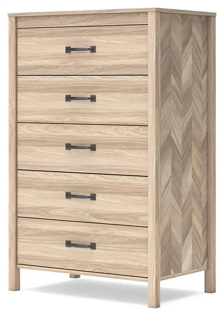 Battelle - Five Drawer Chest - Tan - Best Buy Furniture