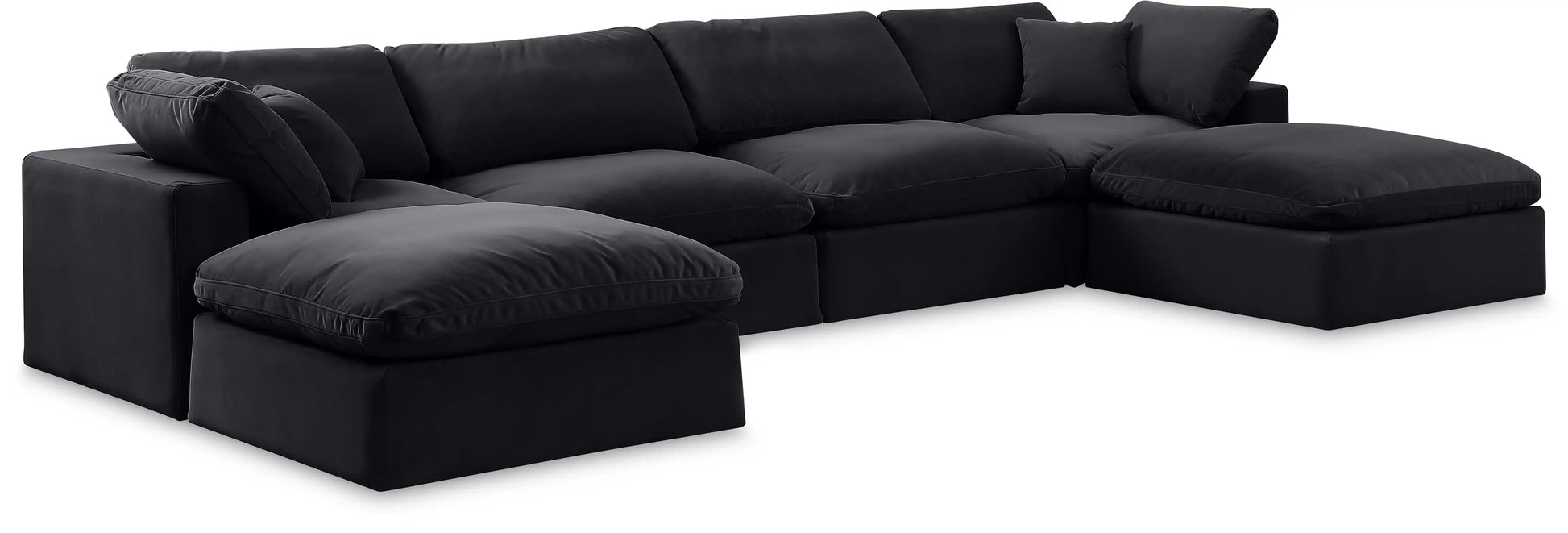 Comfy - 6 Piece Velvet Modular Double Chaise Sectional - Best Buy Furniture