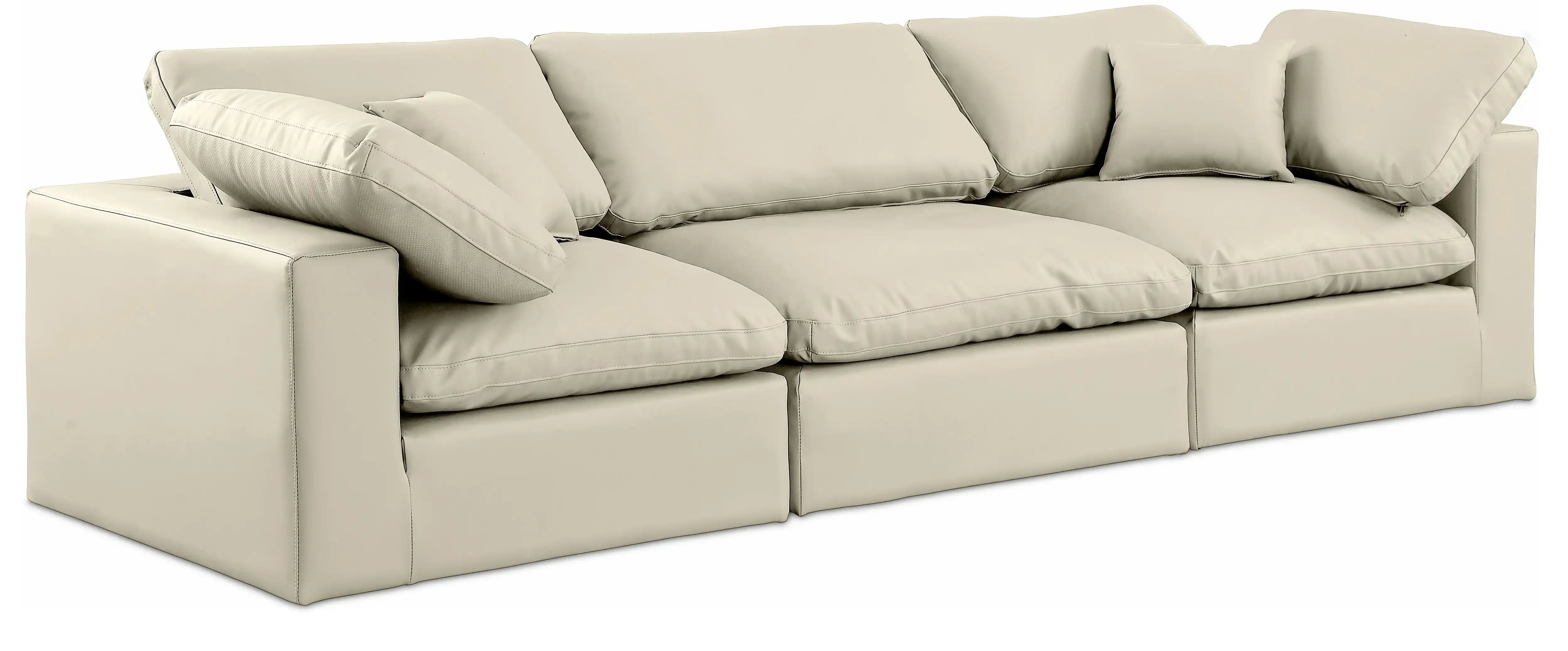 Comfy - Faux Leather Modular Sofa 3 Seats - Best Buy Furniture