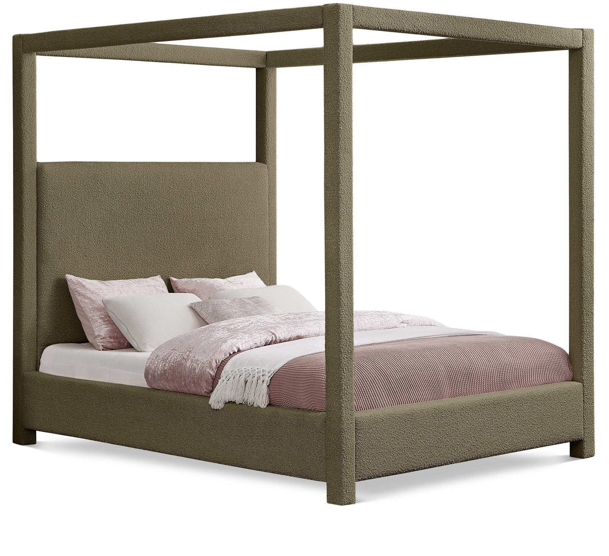 Eden - Boucle Fabric Upholstered Bed - Best Buy Furniture