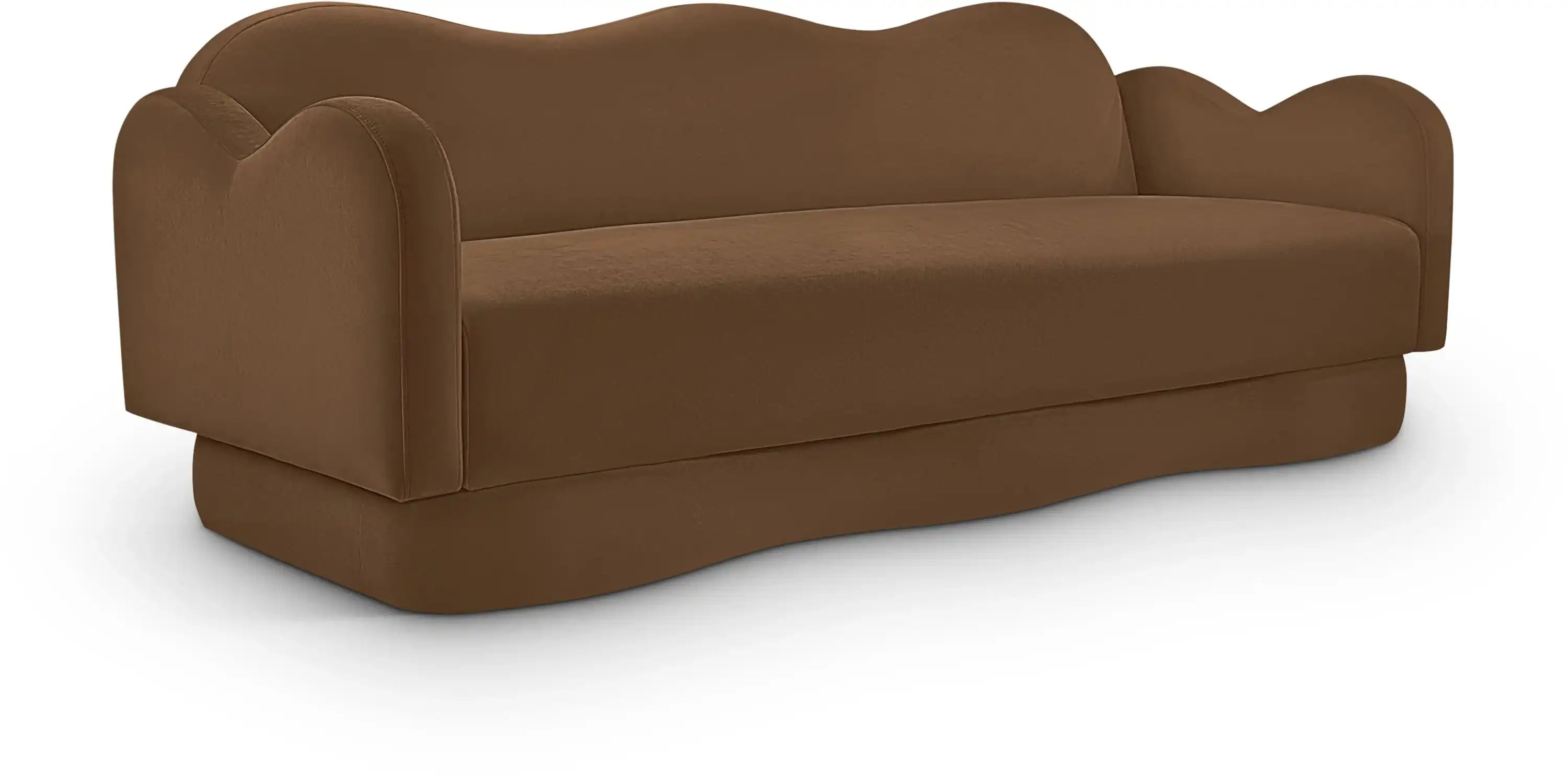 Bloom - Velvet Sofa - Saddle - Best Buy Furniture