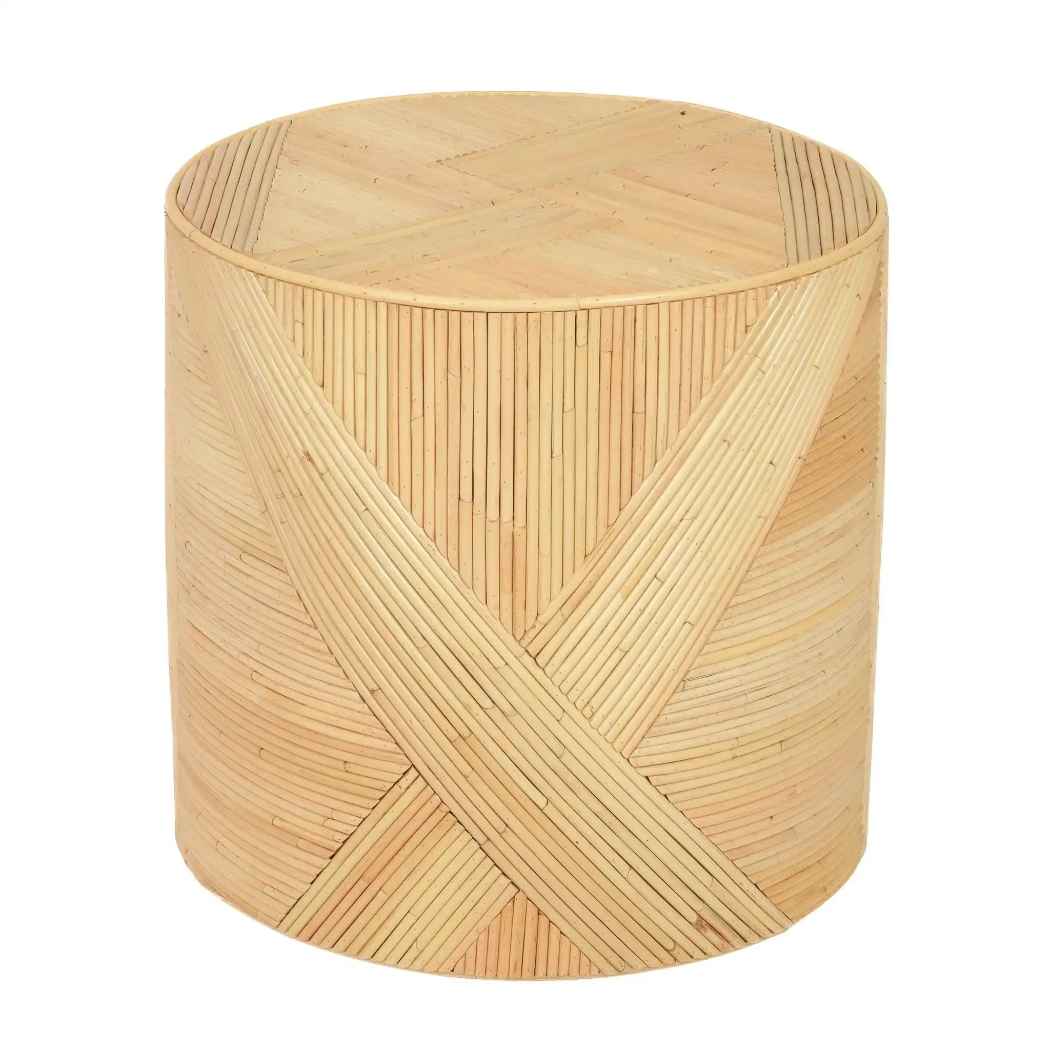 Matea - Rattan Cross Side Table - Natural - Best Buy Furniture