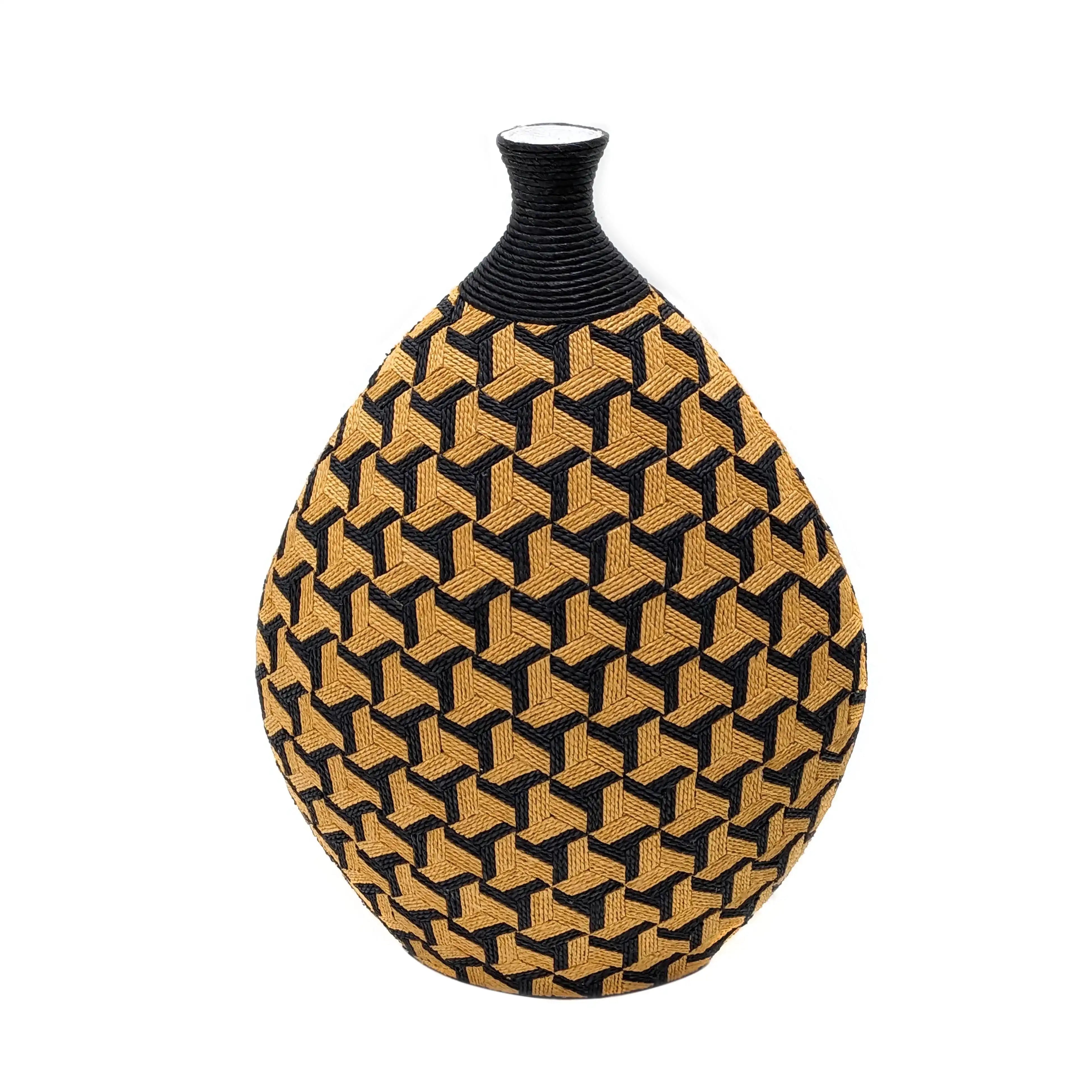 Jahia - Geometric Vase - Light Brown - Best Buy Furniture