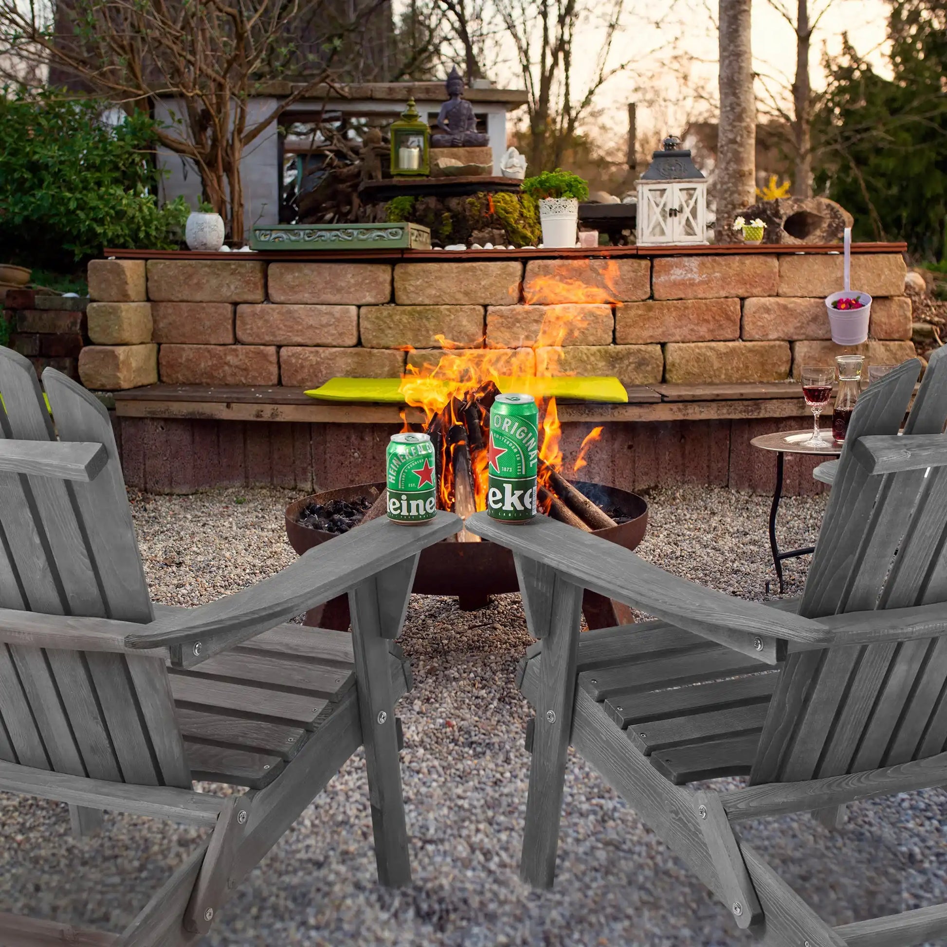 Set of 2 Solid Cedar Wood Adirondack Chairs, Outdoor Lounge - Best Buy Furniture