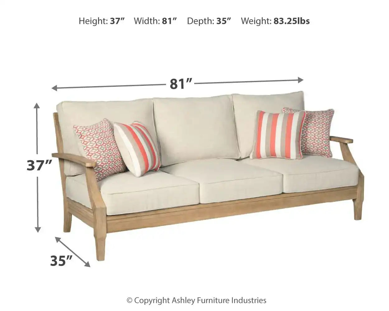 Clare View - Sofa with Cushion - Beige - Best Buy Furniture