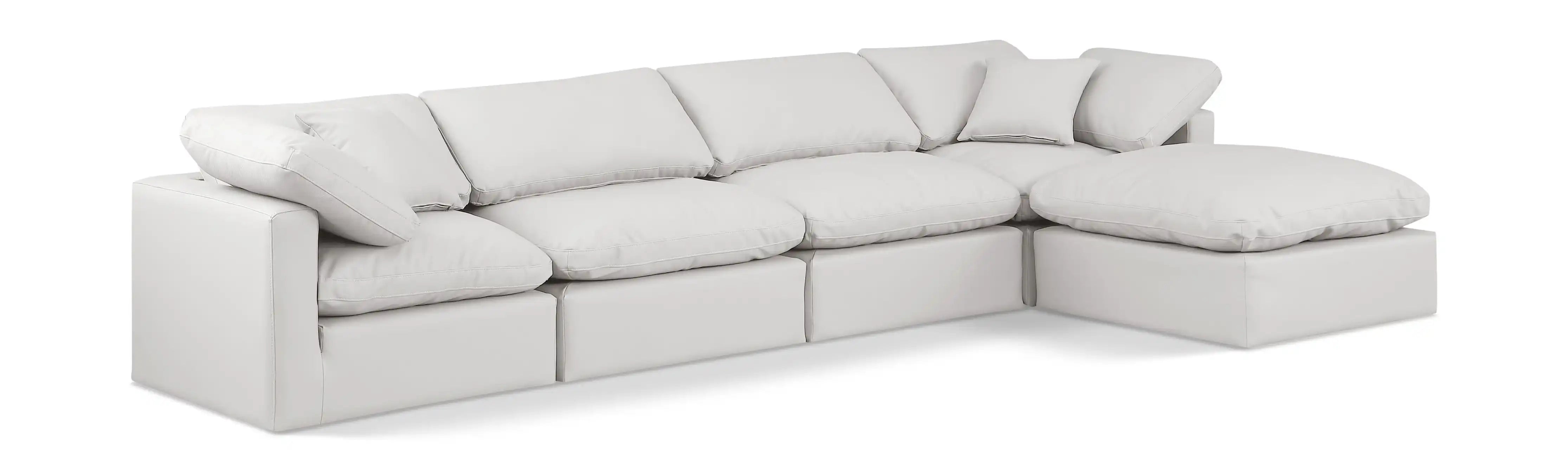 Indulge - Faux Leather 5 Piece Modular Sectional With Chaise - Best Buy Furniture