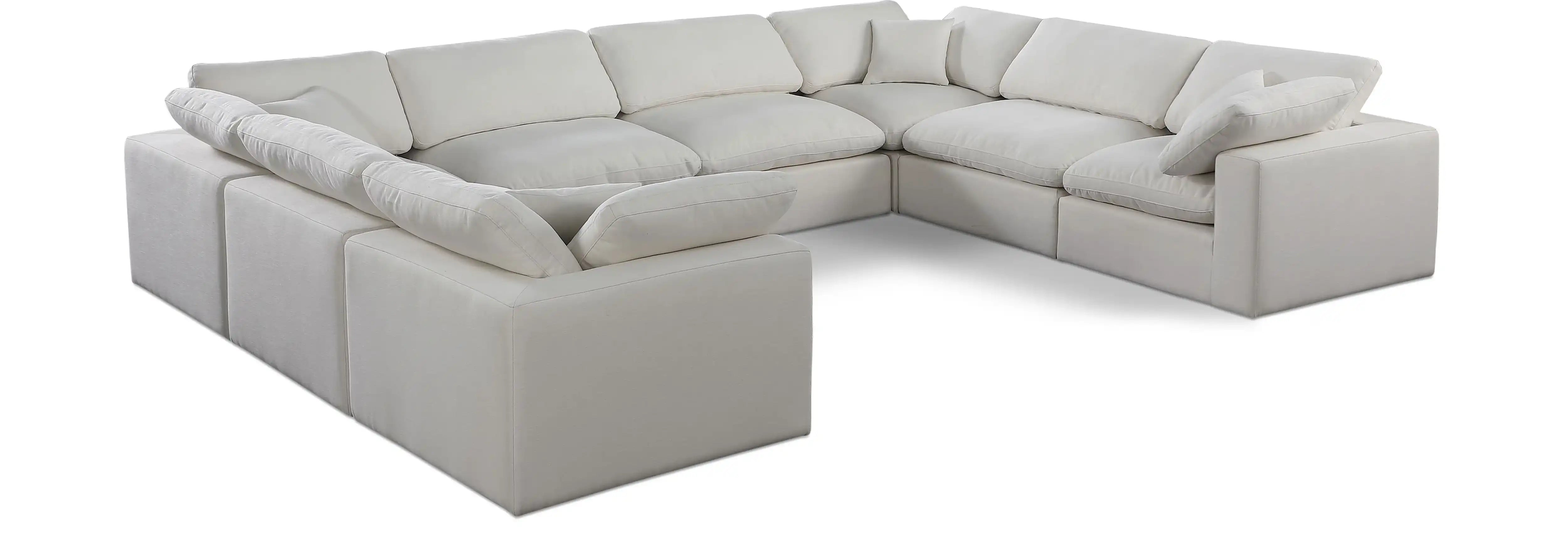 Comfy - 8 Piece Linen Modular Sectional - Best Buy Furniture