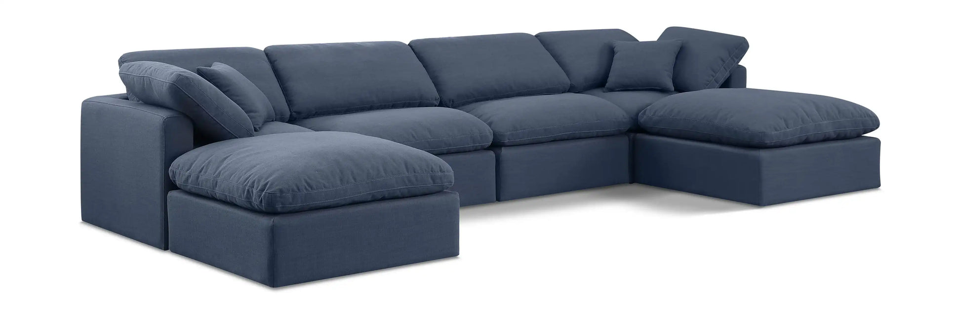 Indulge - Linen 6 Piece Modular Double Chaise Sectional - Best Buy Furniture