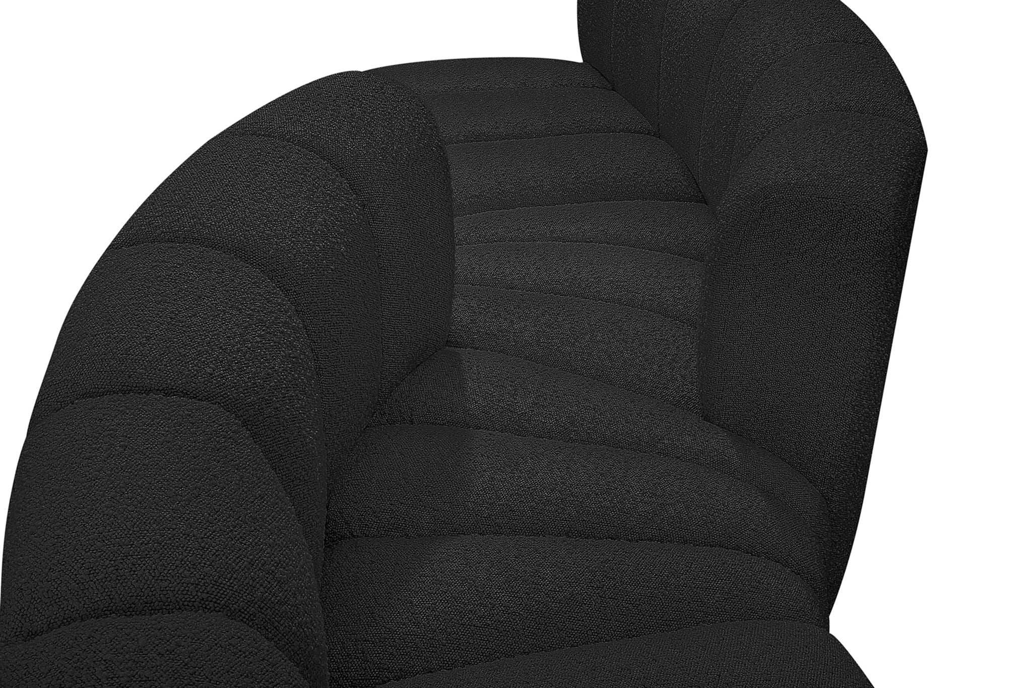 Arc - Boucle Fabric 6 Piece Modular Sofa - Black