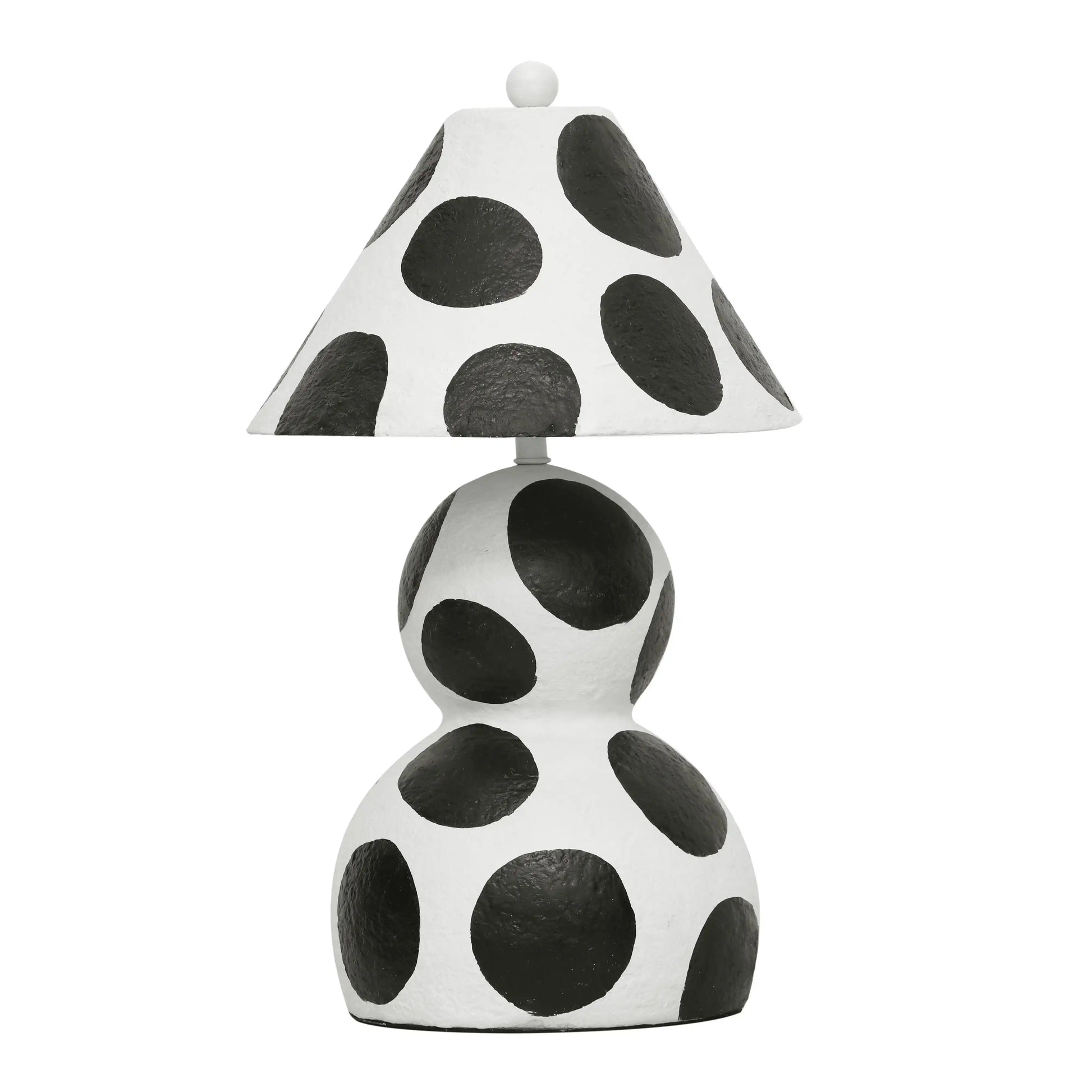 Lerici - Papier Mache Table Lamp - Black And White - Best Buy Furniture