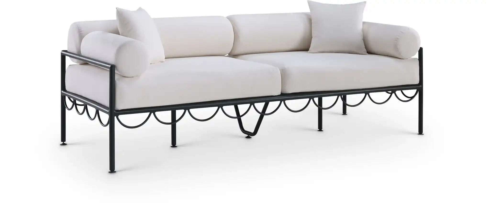 Portofino - Resilient Water Repellent Fabric 85.75" Upholstered Outdoor Patio Sofa - Best Buy Furniture