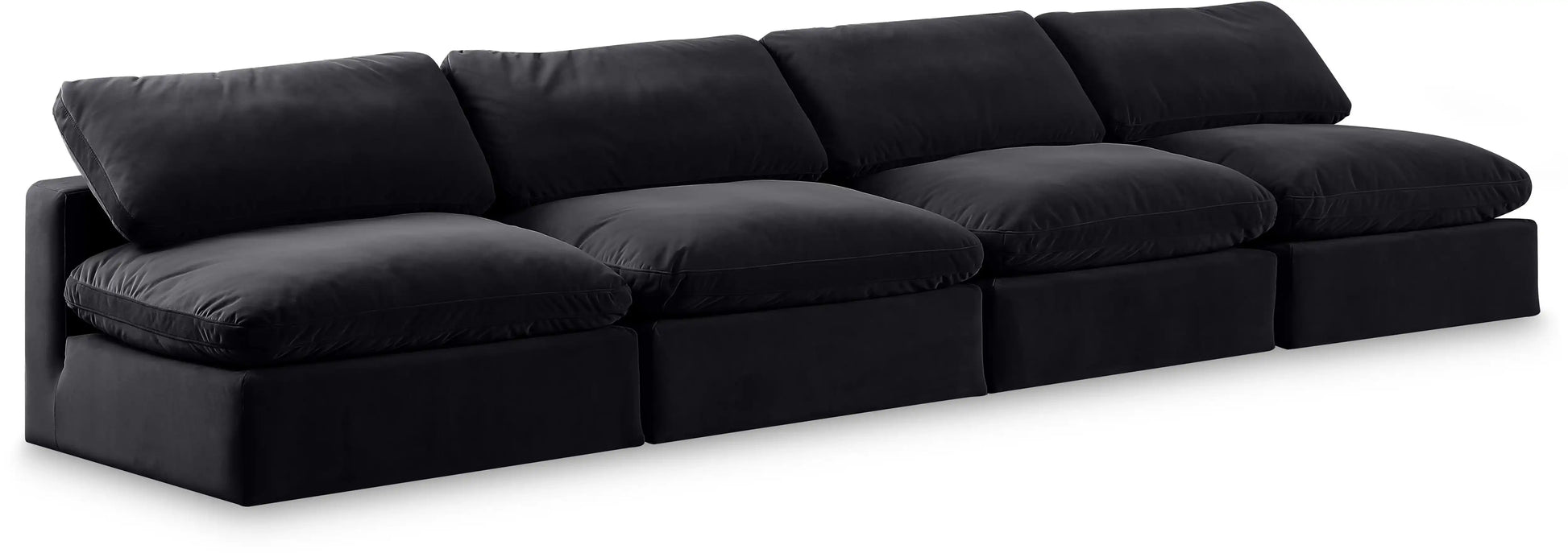 Comfy - Velvet Modular Armless Sofa 4 Seats - Best Buy Furniture