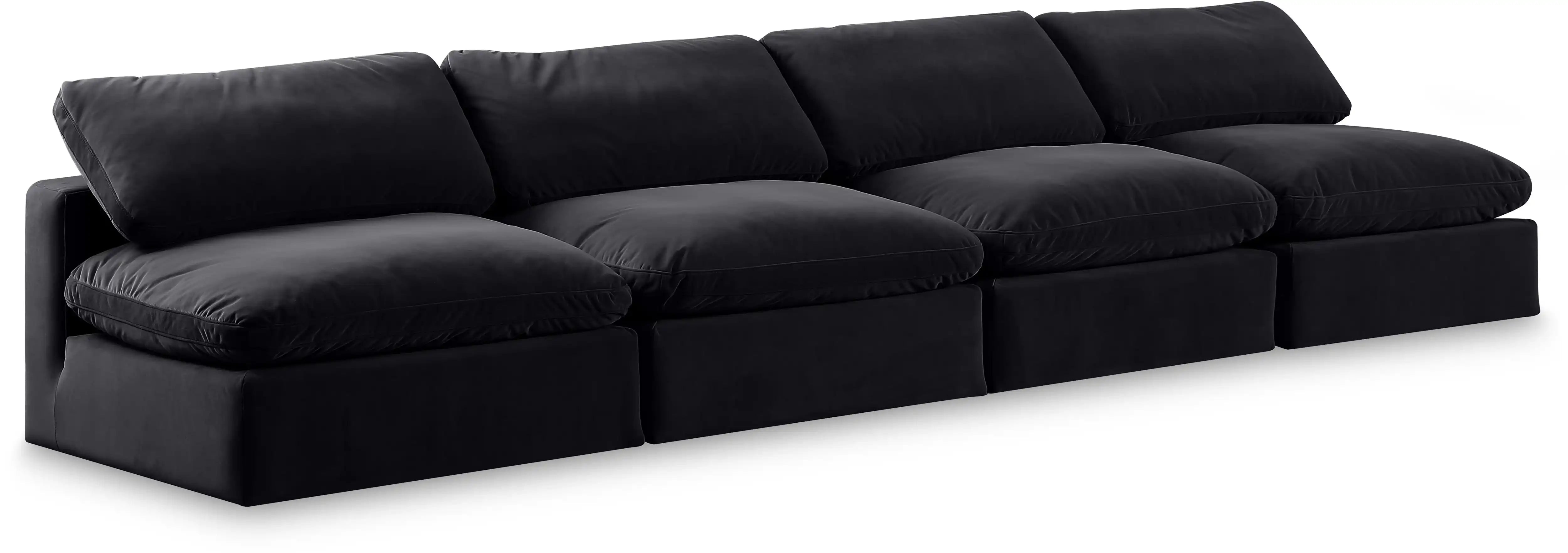 Comfy - Velvet Modular Armless Sofa 4 Seats - Best Buy Furniture