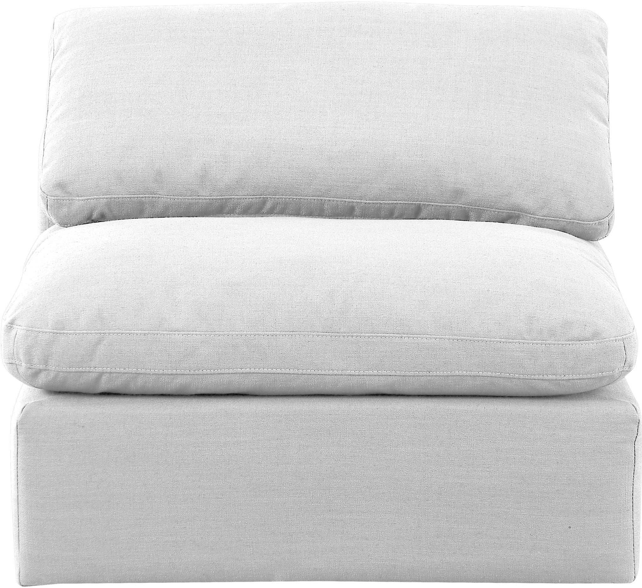 Indulge - Linen Armless Chair - White