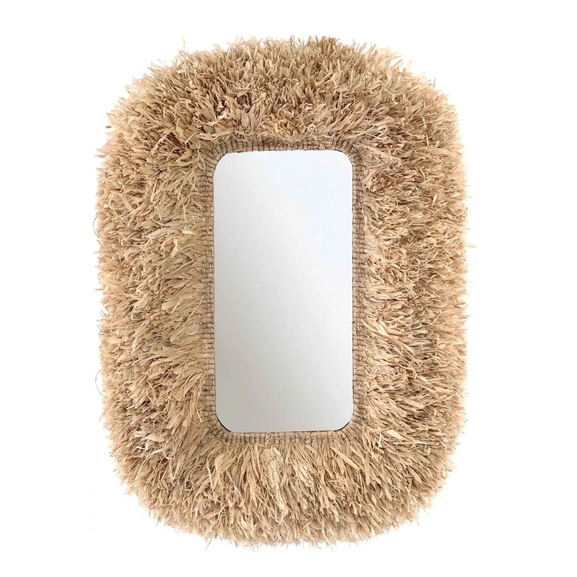 Palm - Sisal Rectangular Wall Mirror - Natural - Best Buy Furniture