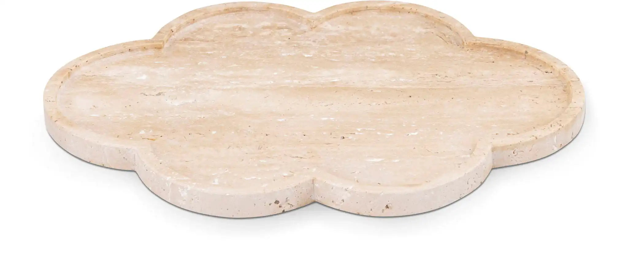 Rimini - Travertine Clover Shaped Tray - Natural - Best Buy Furniture
