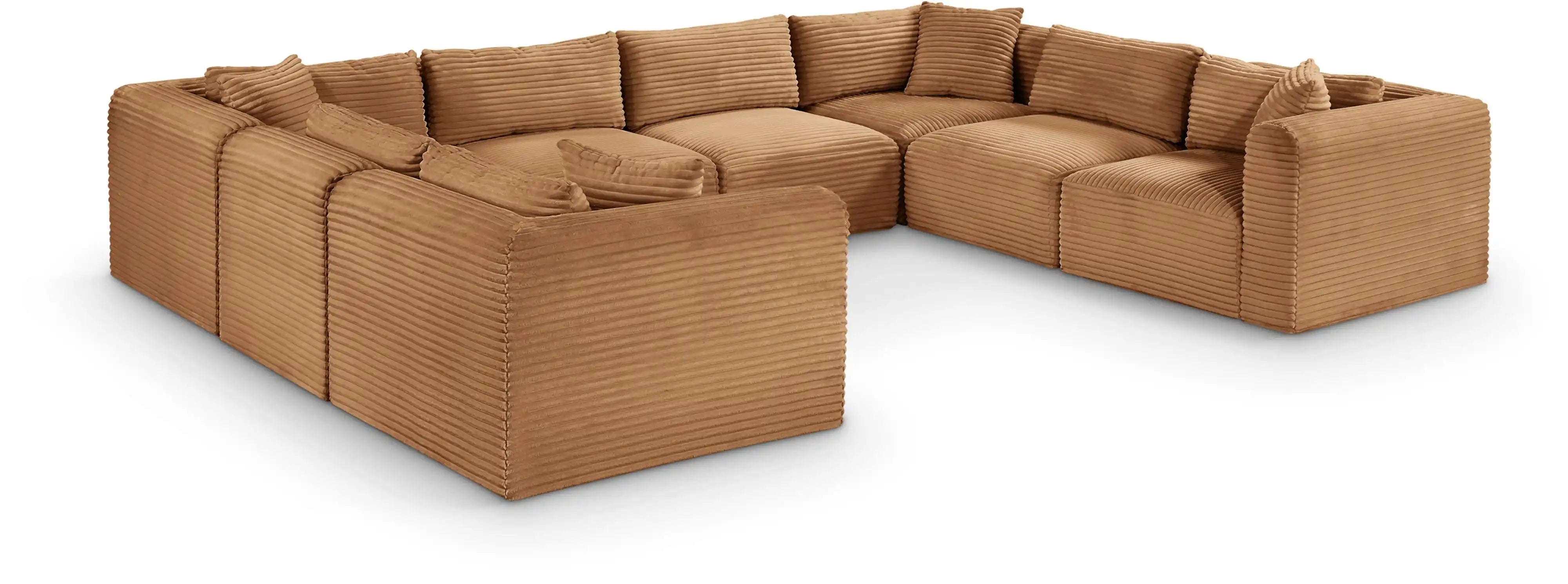 Shaggy - Fabric 8 Piece Modular U-Shaped Sectional - Best Buy Furniture