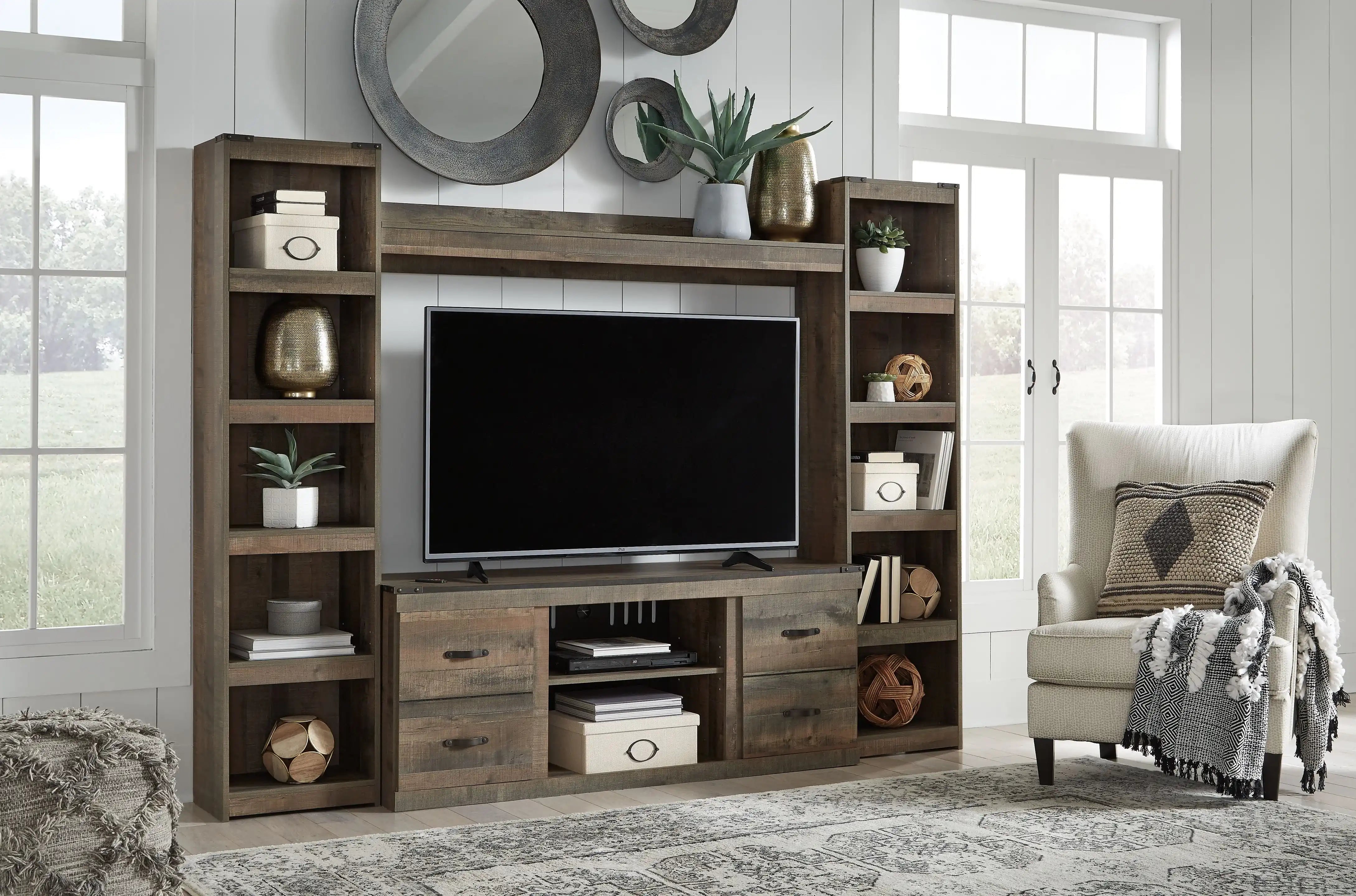 Trinell - 4-Piece Entertainment Center With 60" TV Stand - Best Buy Furniture