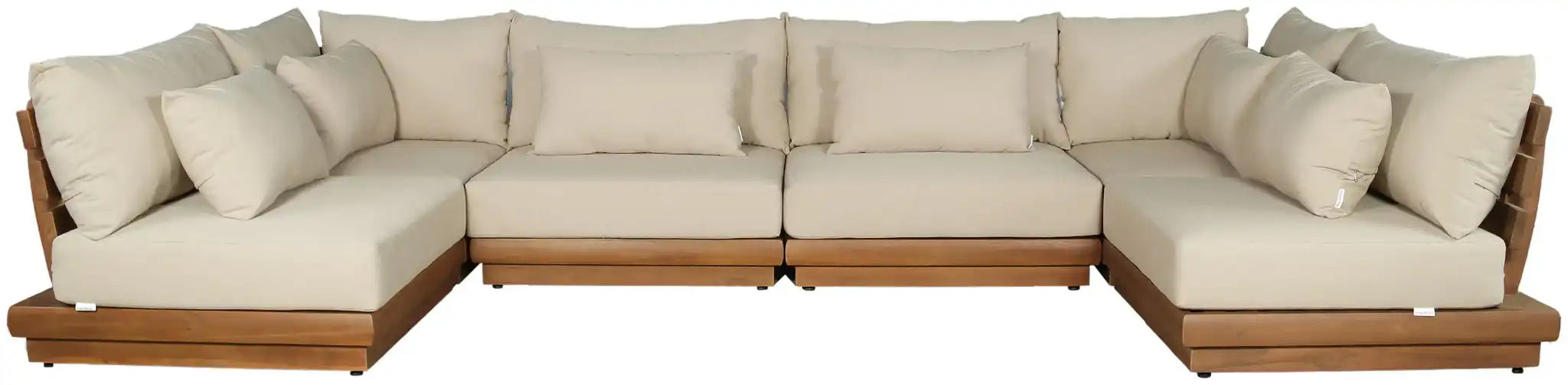 Mirella - 6 Piece Water Resistant Fabric Upholstered Outdoor Patio Modular Sectional