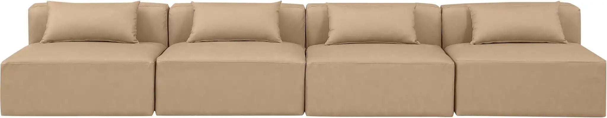 Cube - Modular 4 Piece Armless Sofa - Tan
