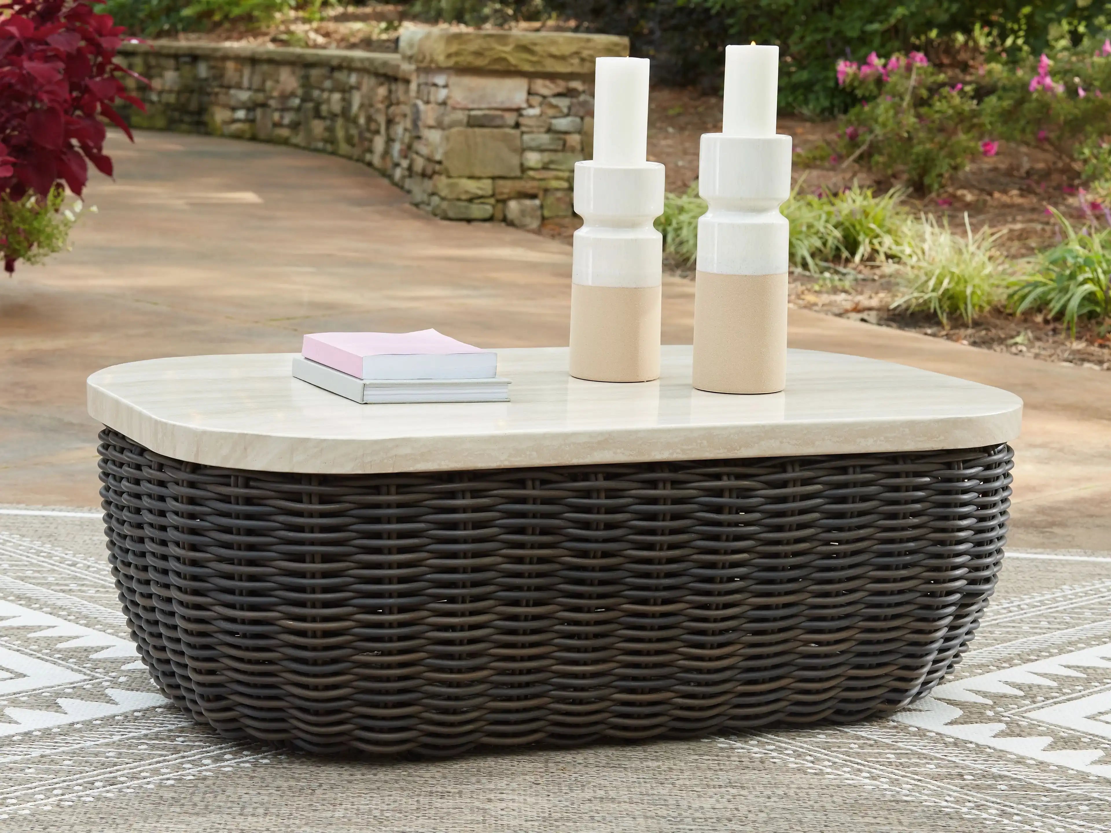 Kimora - Rectangular Cocktail Table - Beige / Dark Brown - Best Buy Furniture