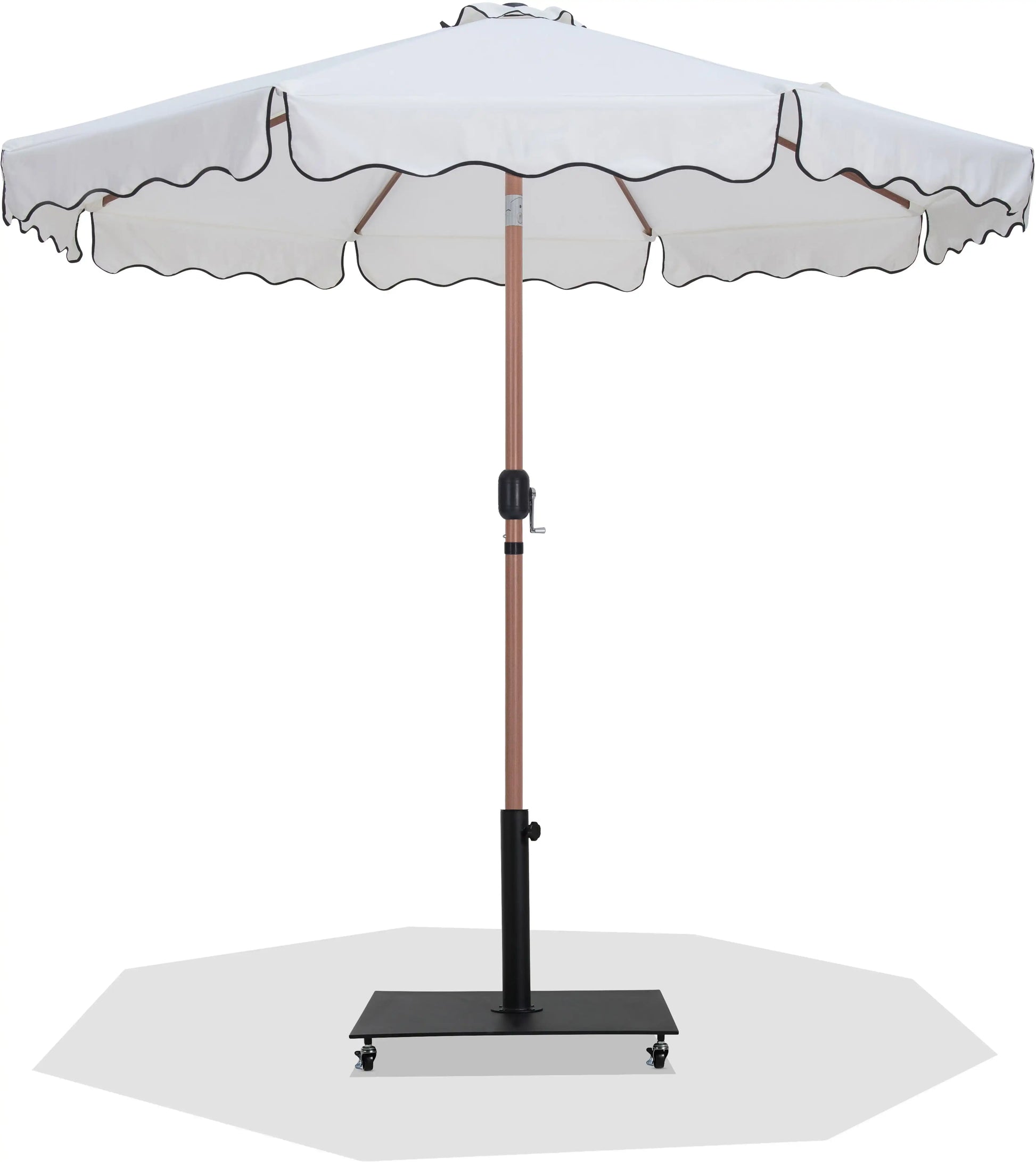 Amalfi - Aluminum Patio Umbrella - Black Base / Light Brown Pole - Best Buy Furniture