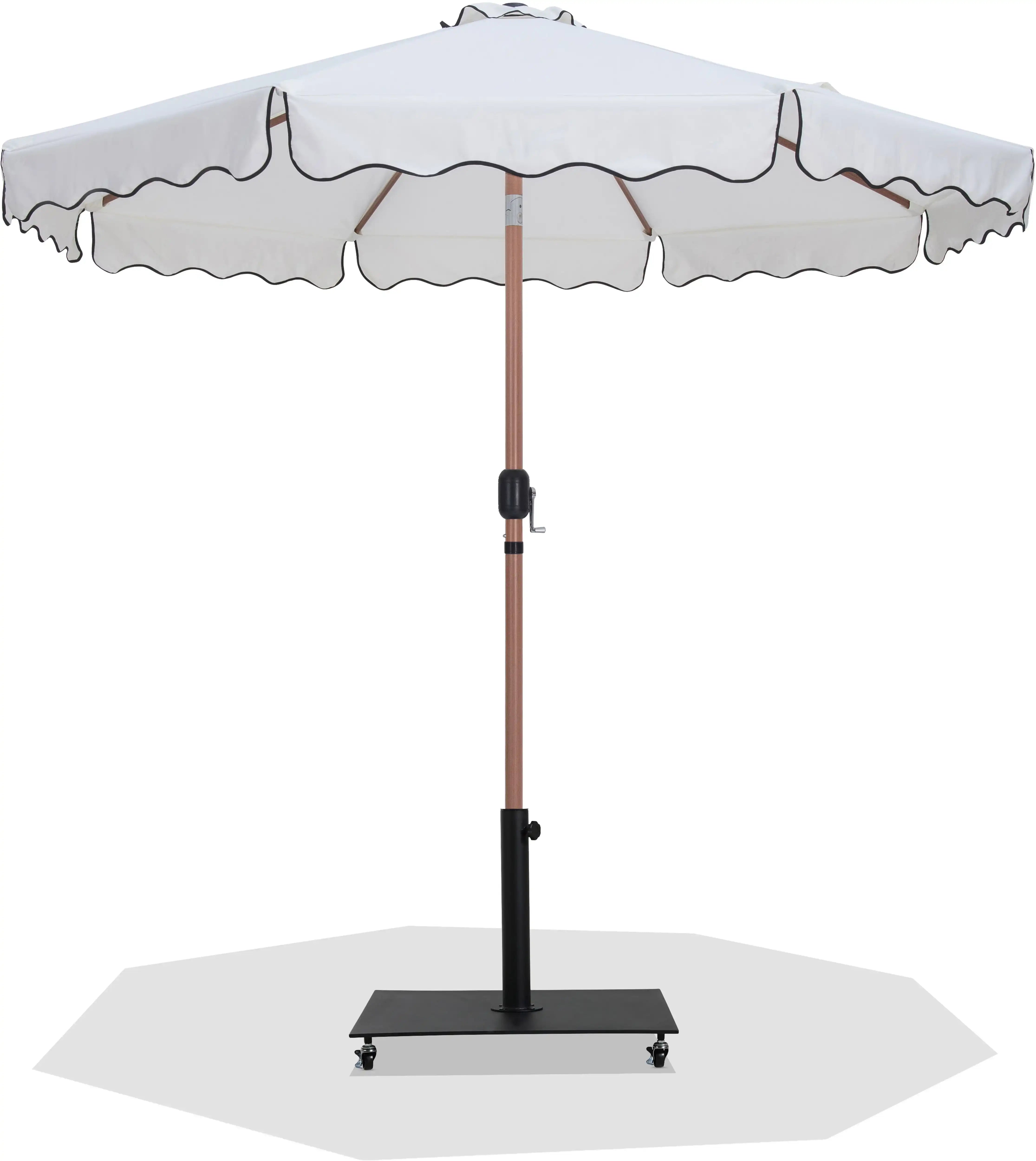 Amalfi - Aluminum Patio Umbrella - Black Base / Light Brown Pole - Best Buy Furniture