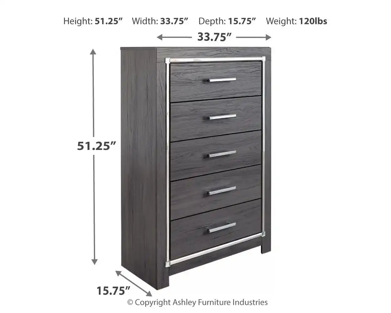 Lodanna - Five Drawer Chest - Gray - Best Buy Furniture