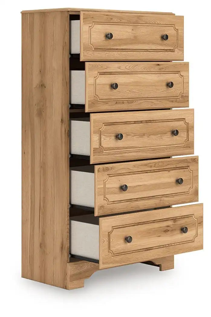 Aleaport - Five Drawer Chest - Warm Brown - Best Buy Furniture