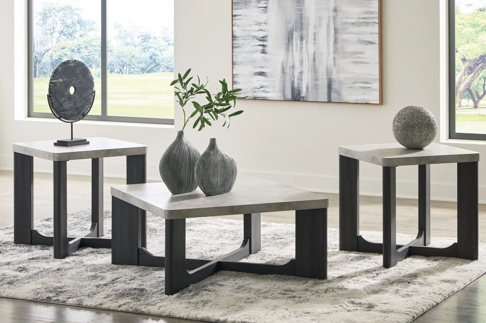 Sharstorm - Occasional Table Set (Set of 3) - Two-tone Gray - Best Buy Furniture