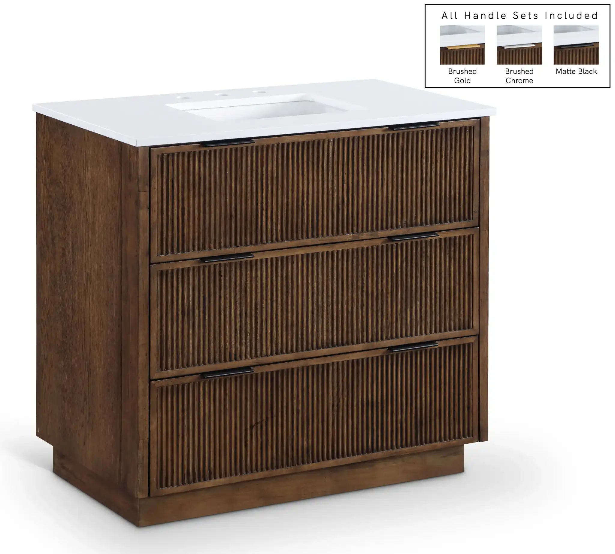 Willard - Engineered Stone And Solid Wood Bathroom Vanity - Best Buy Furniture