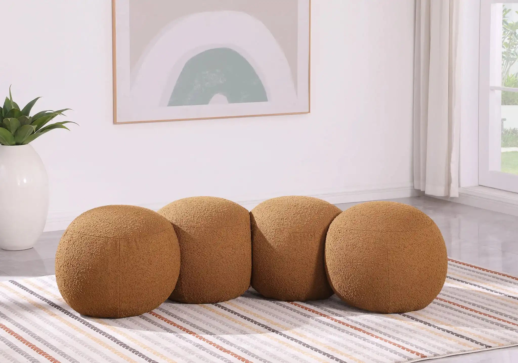 Apollo - Boucle Fabric Bench