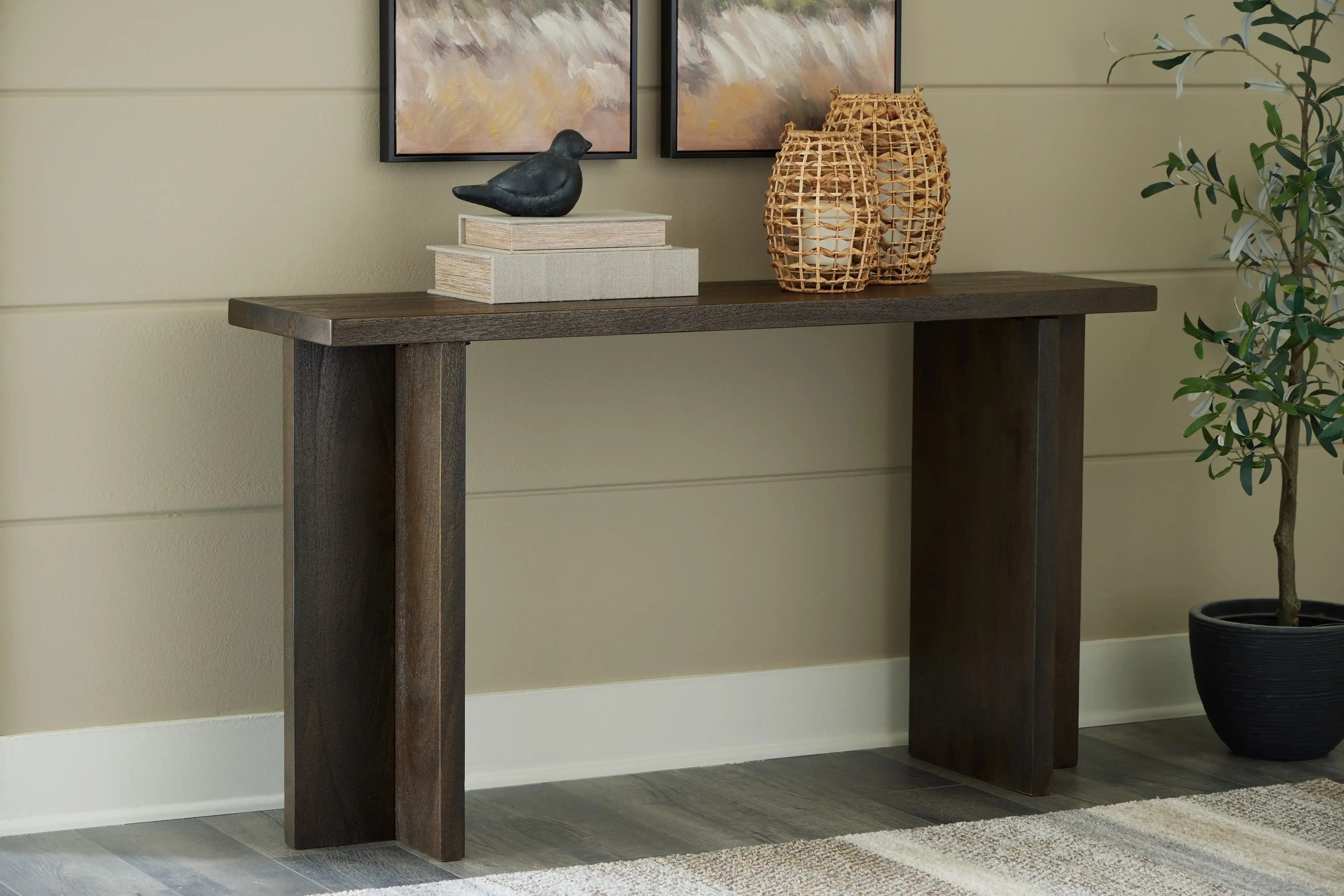 Jalenry - Console Sofa Table - Grayish Brown - Best Buy Furniture