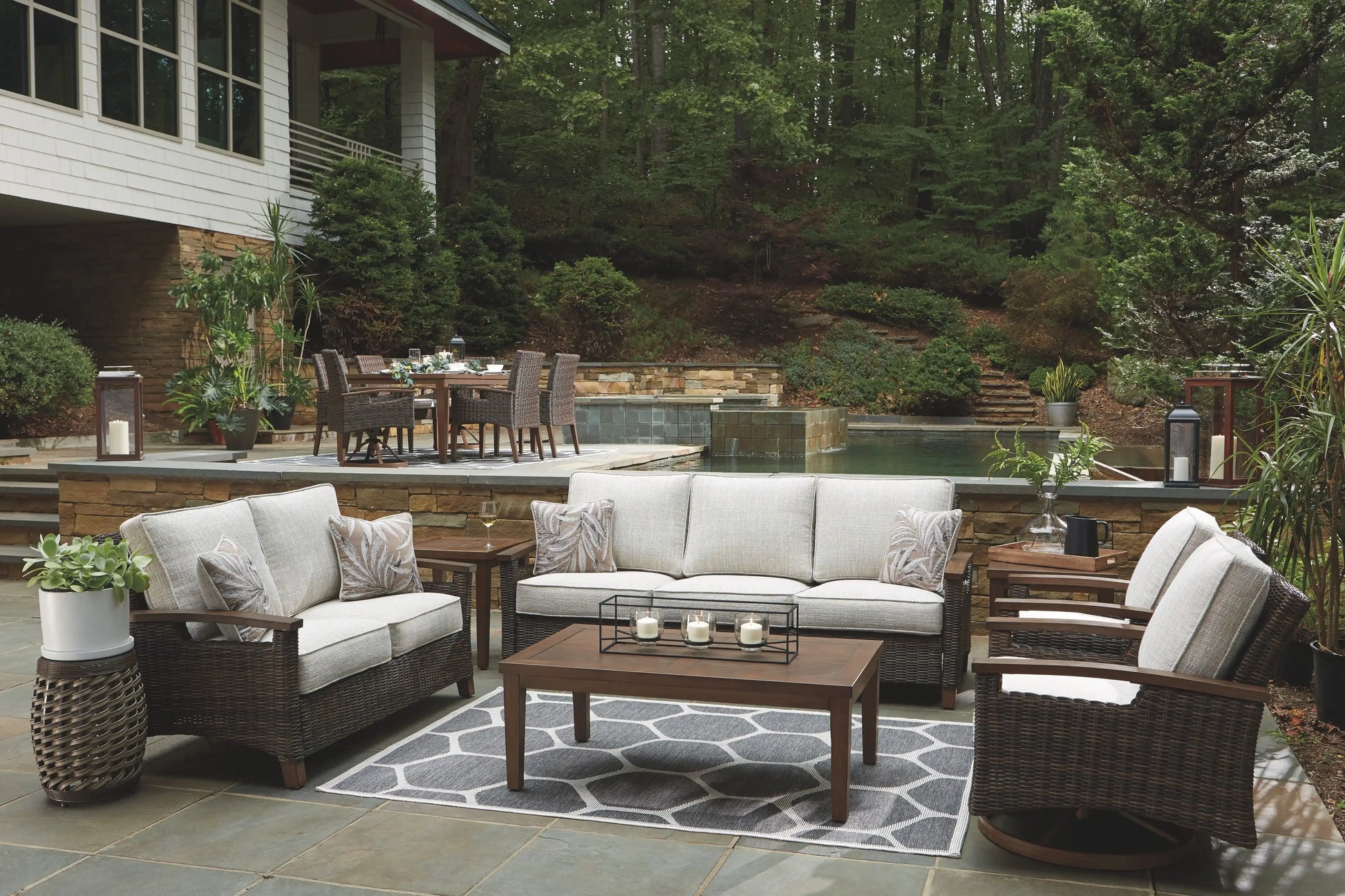 Paradise Trail - 3 Pc. - Lounge Set - Medium Brown - Best Buy Furniture